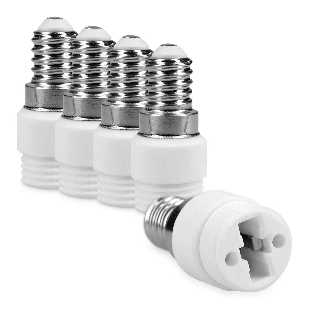 kwmobile Lampenfassung 5x Lampensockel-Adapter Konverter E14 auf G9 Lampensockel, (5-St)