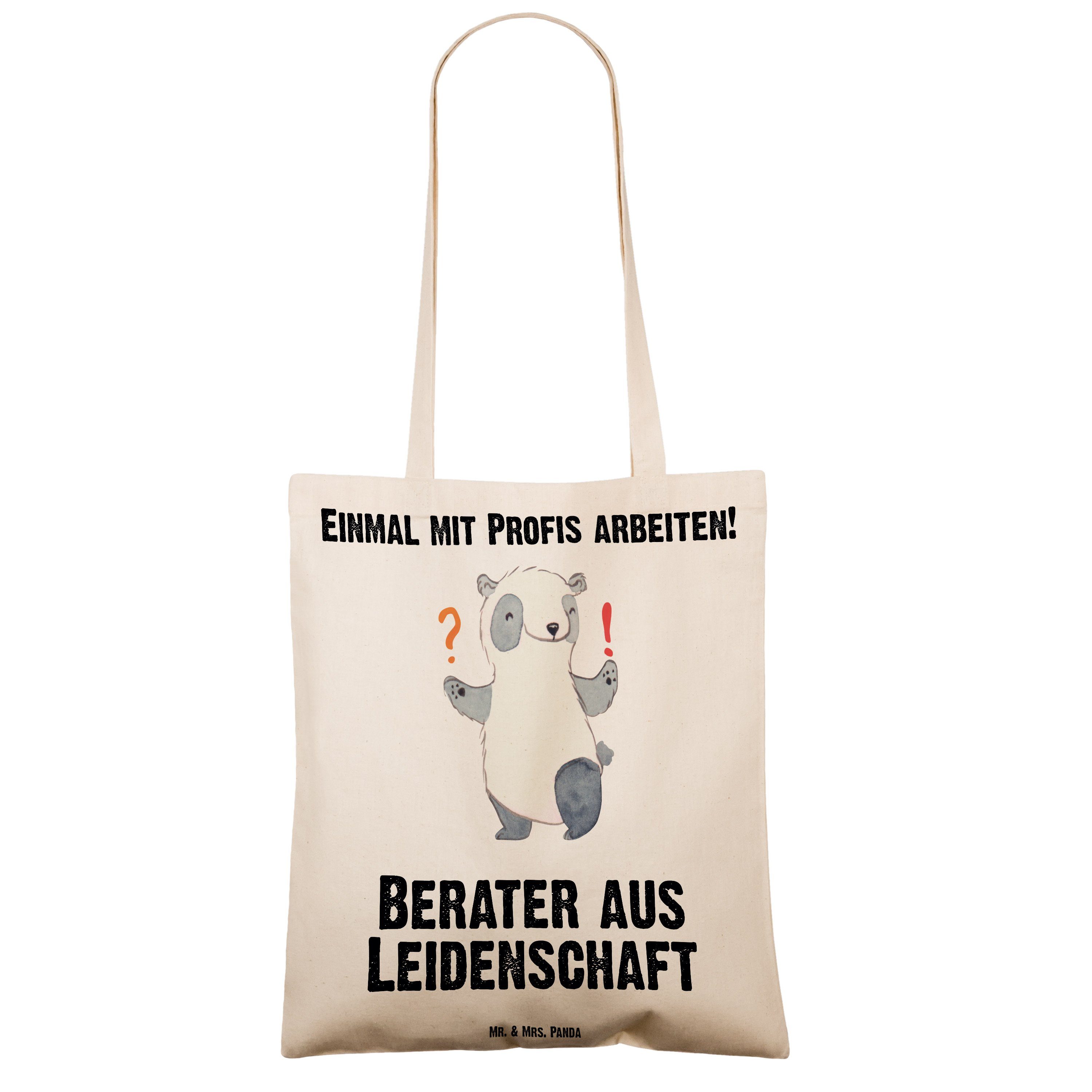 Mrs. Tragetasche Berater - (1-tlg) Geschenk, Transparent Beratun - Leidenschaft & Eröffnung, Mr. Panda aus