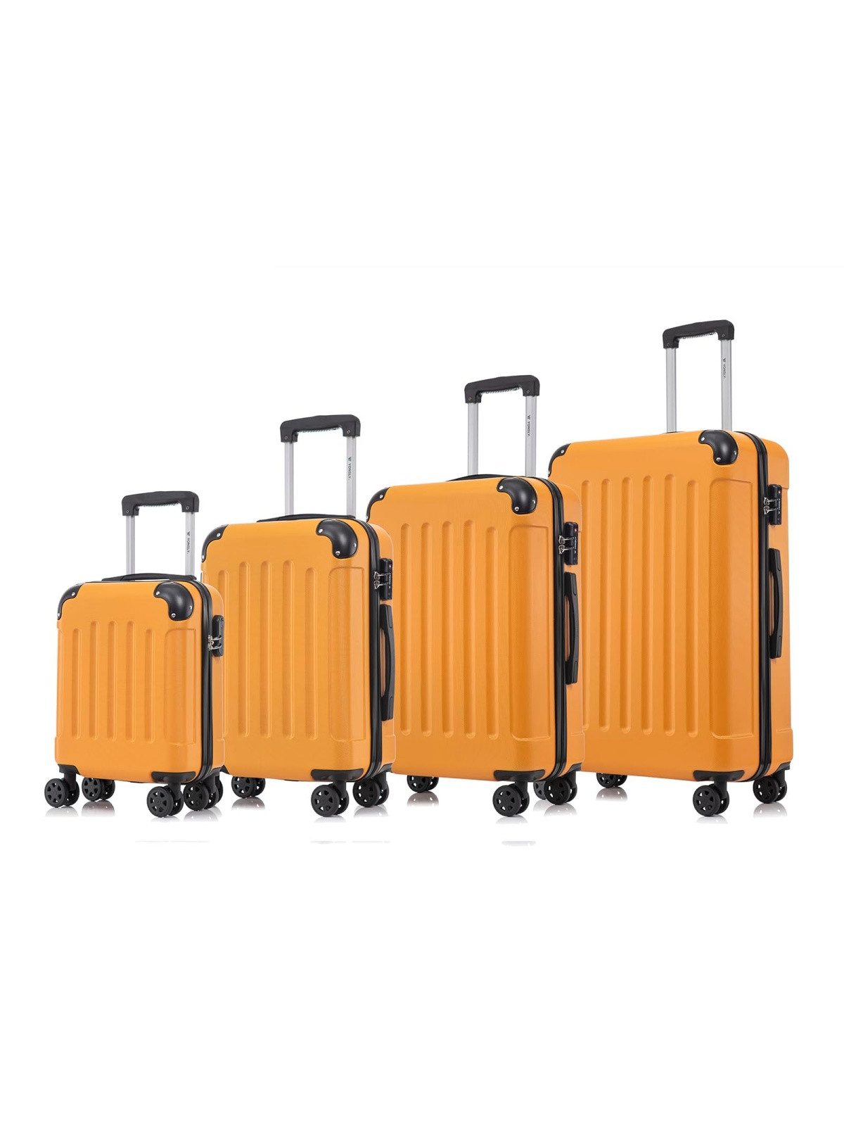 YONSLY Koffer Premium Reisekoffer Hartschalen-Koffer Trolley Kabinenkoffer S-M-L-XL, 4 Rollen, 360°-Doppelrollen, TSA-/Zahlenschloss, YKK-/Standardreißverschluss