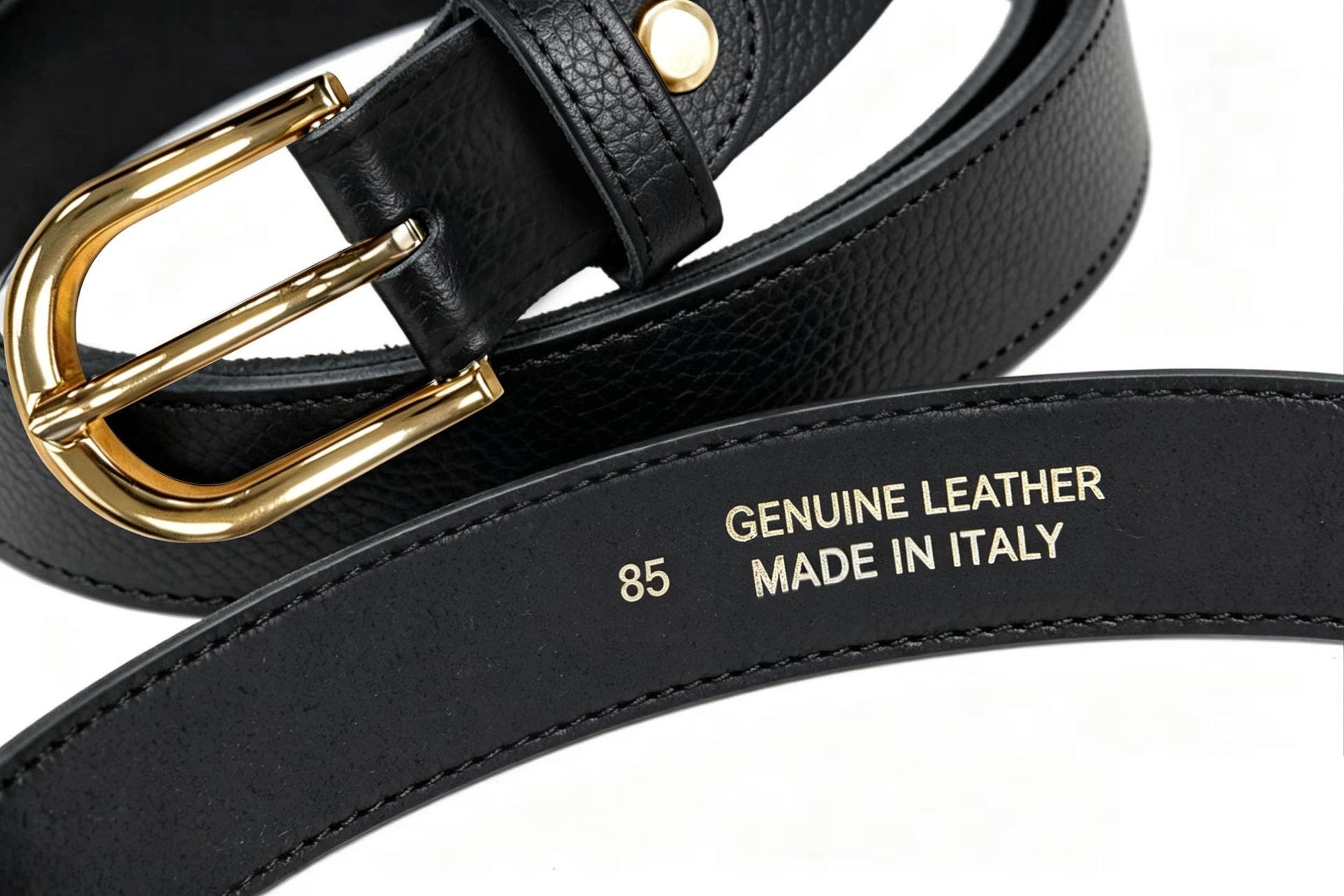 Frentree Ledergürtel Taillengürtel Damen aus gekörntem Leder 3 cm, Made in Italy (Schmaler Hüftgürtel) Anzuggürtel, Jeansgürtel für Kleid & Stoffhosen, kürzbar