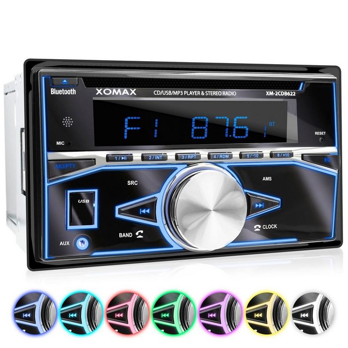 XOMAX XOMAX XM-2CDB622 Autoradio mit CD Player Bluetooth Freisprecheinrichtung USB AUX 2 DIN Autoradio