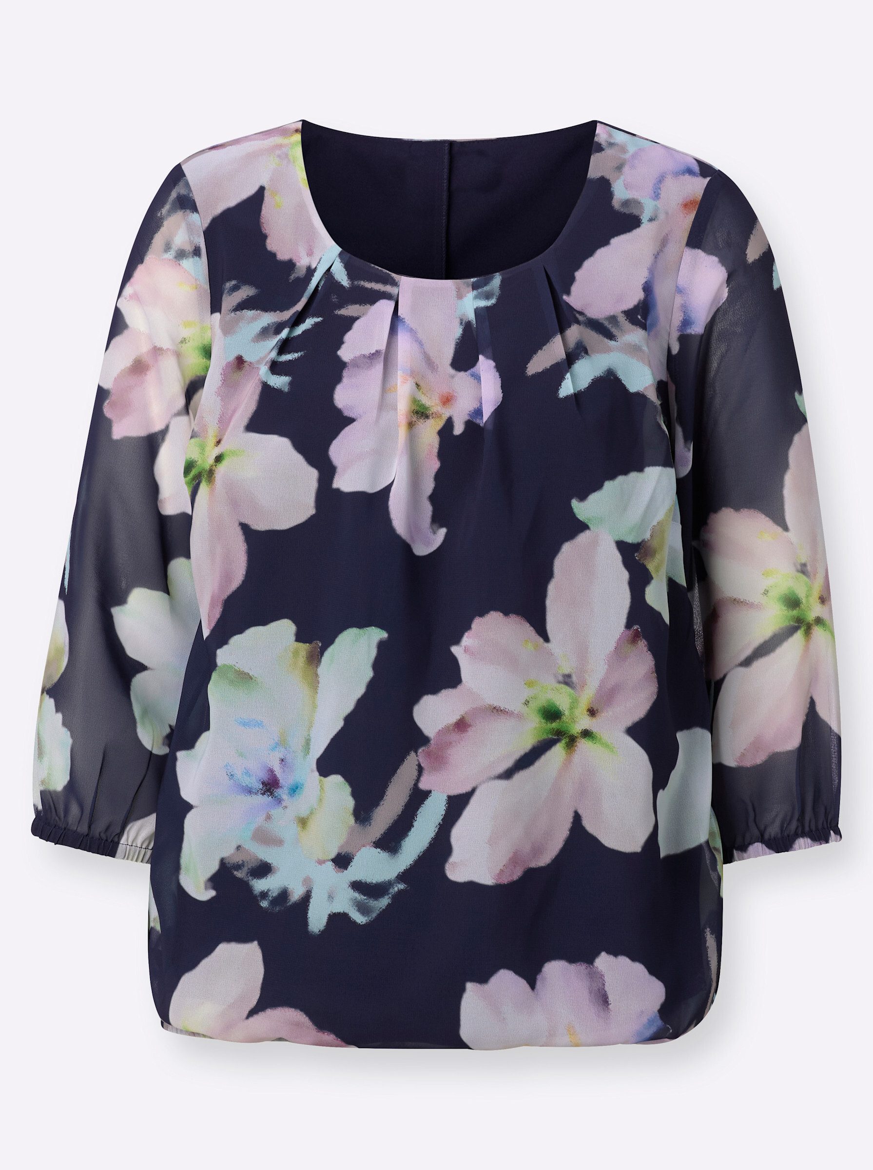 Sieh an! Klassische Bluse Schlupfbluse 3/4-Arm