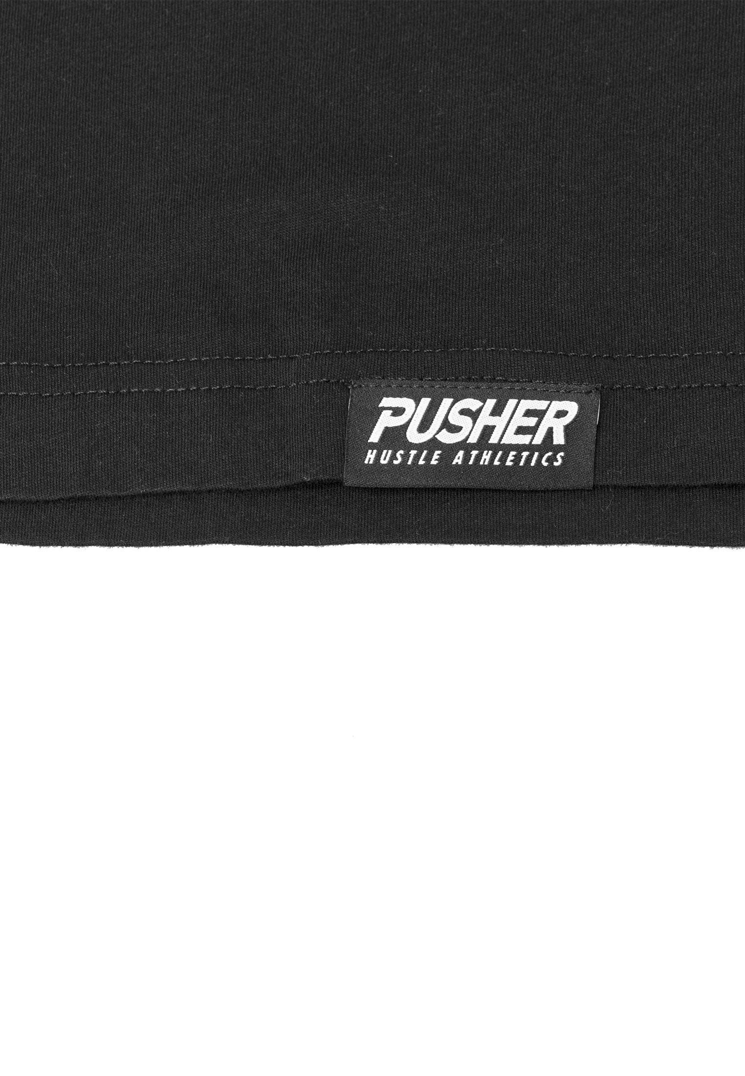 black Herren Hustle Tee Apparel T-Shirt (1-tlg) Small Logo Pusher Pusher