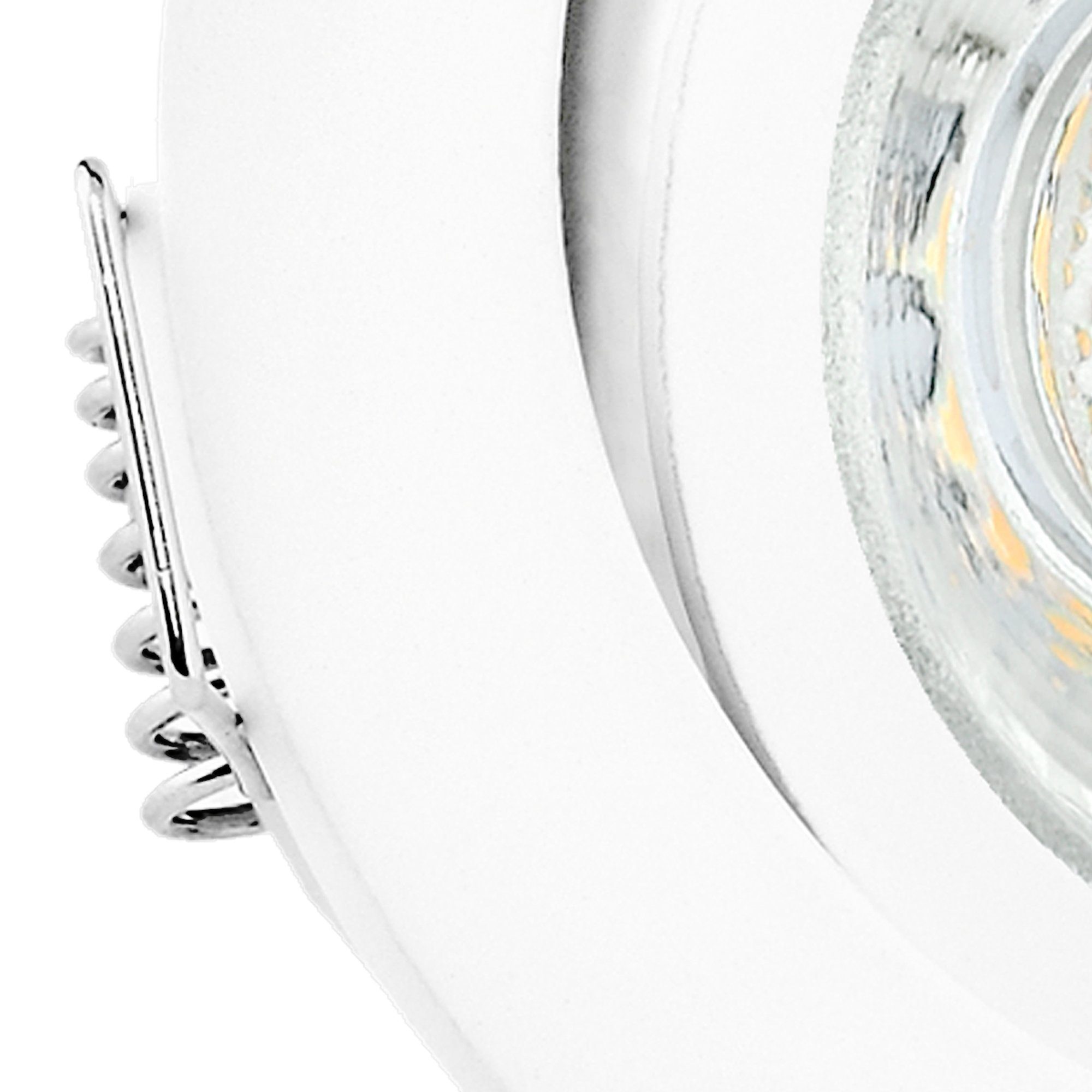 weiss LED x Leuchtmittel Spot Leuchtmittel GU10, linovum Einbaustrahler inkl. LED 10 rund inklusive schwenkbar inklusive, Einbaustrahler LED