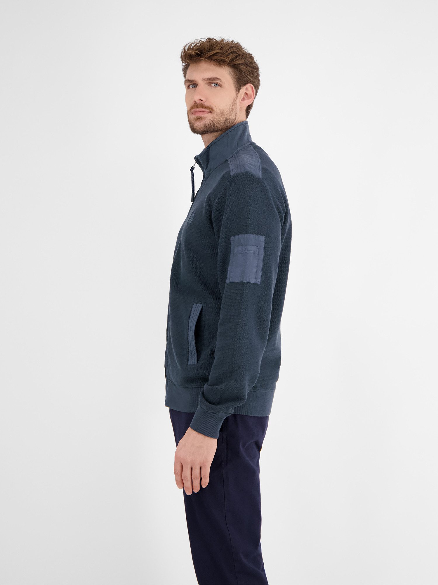 LERROS Sweatjacke Sweatjacke in Zig-Zag-Struktur