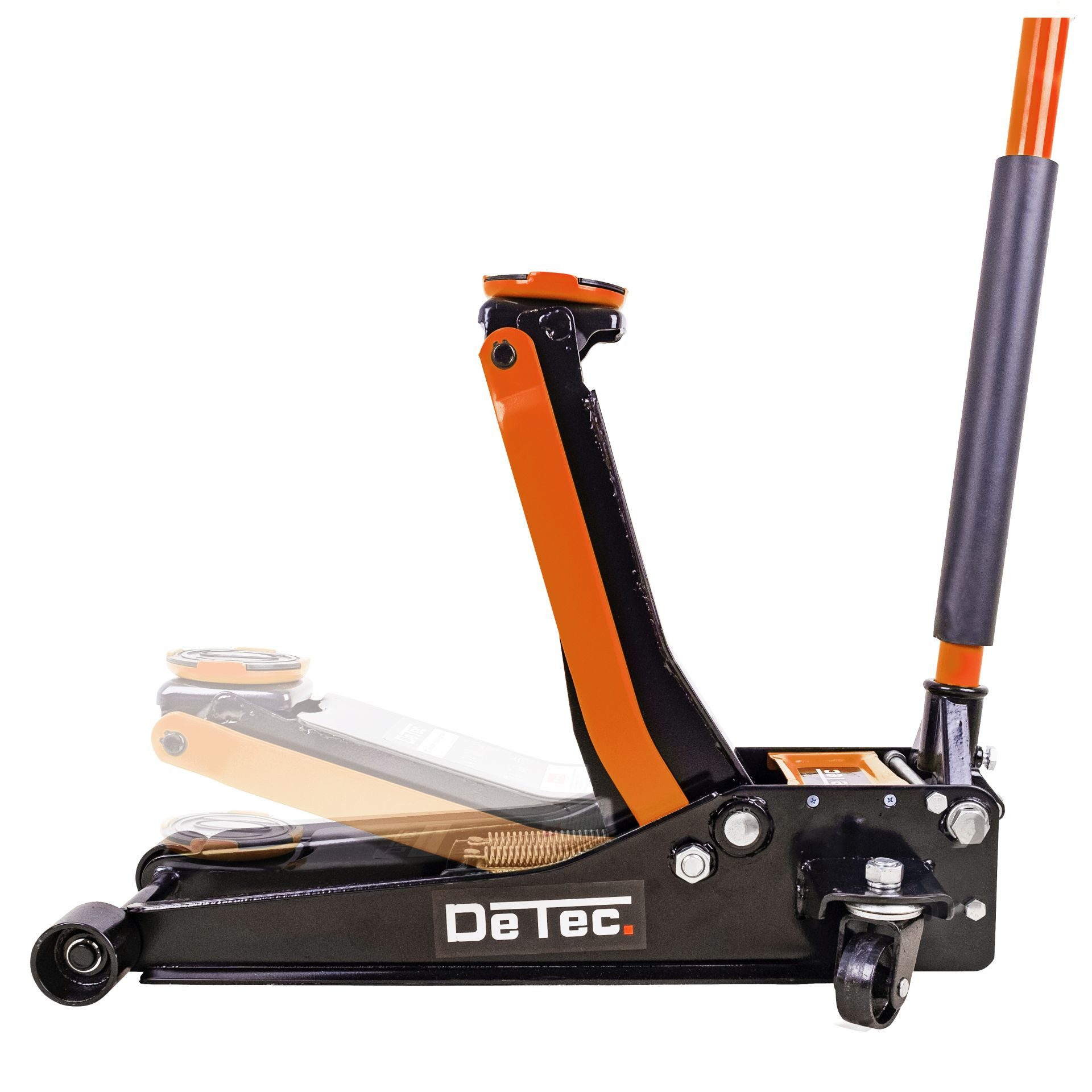 DeTec. Rangierwagenheber 3t, Wagenheber 3 Tonnen, Quick Lift orange, max. Hubhöhe: 50,00 cm, Autoheber flach, Doppelkolbenantrieb
