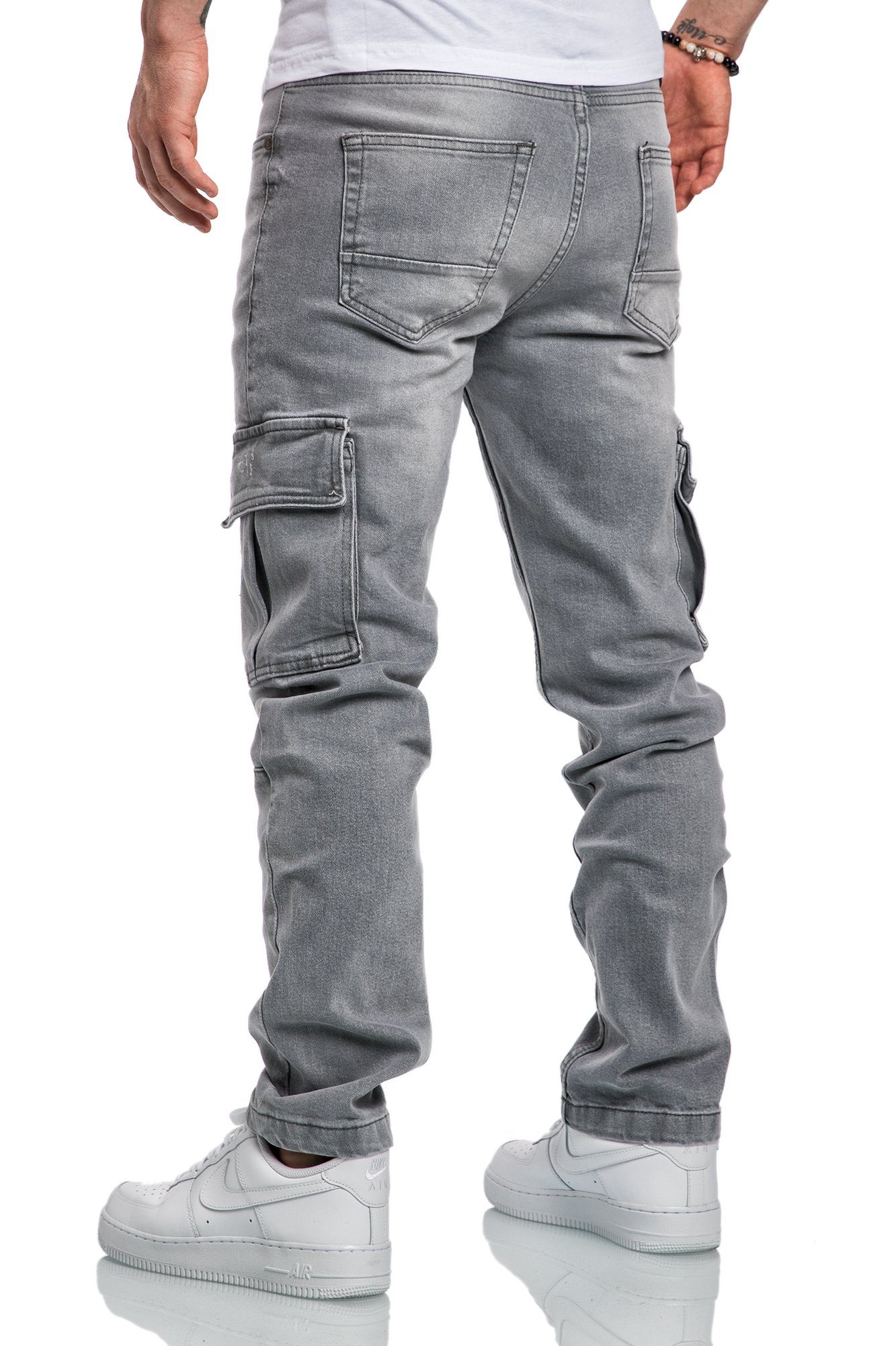 Amaci&Sons Straight-Jeans MIAMI Regular Slim Cargo Jeans