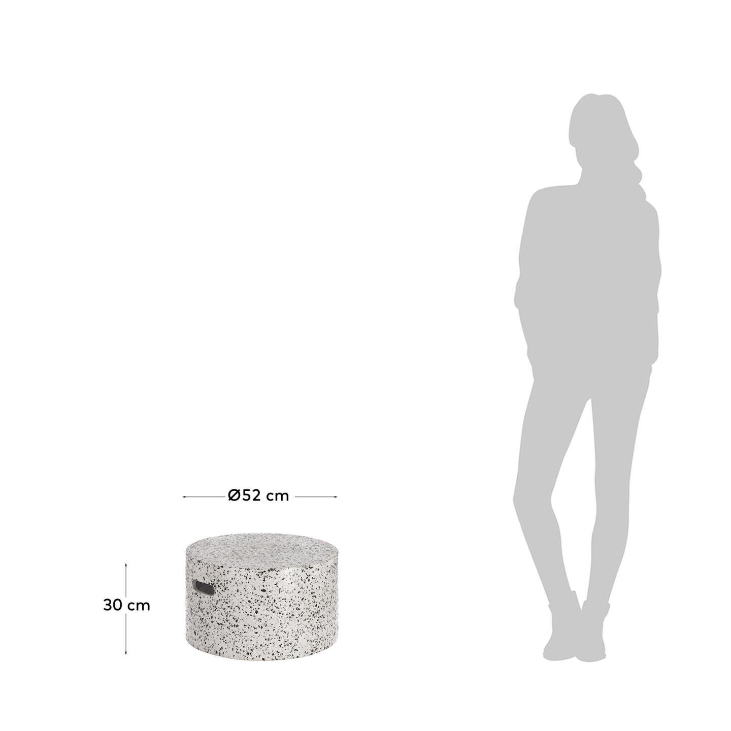 Zementfaser Beistelltisch Outdoor 30 52 52 Natur24 x Wohnzimmer cm x Jenell Couchtisch