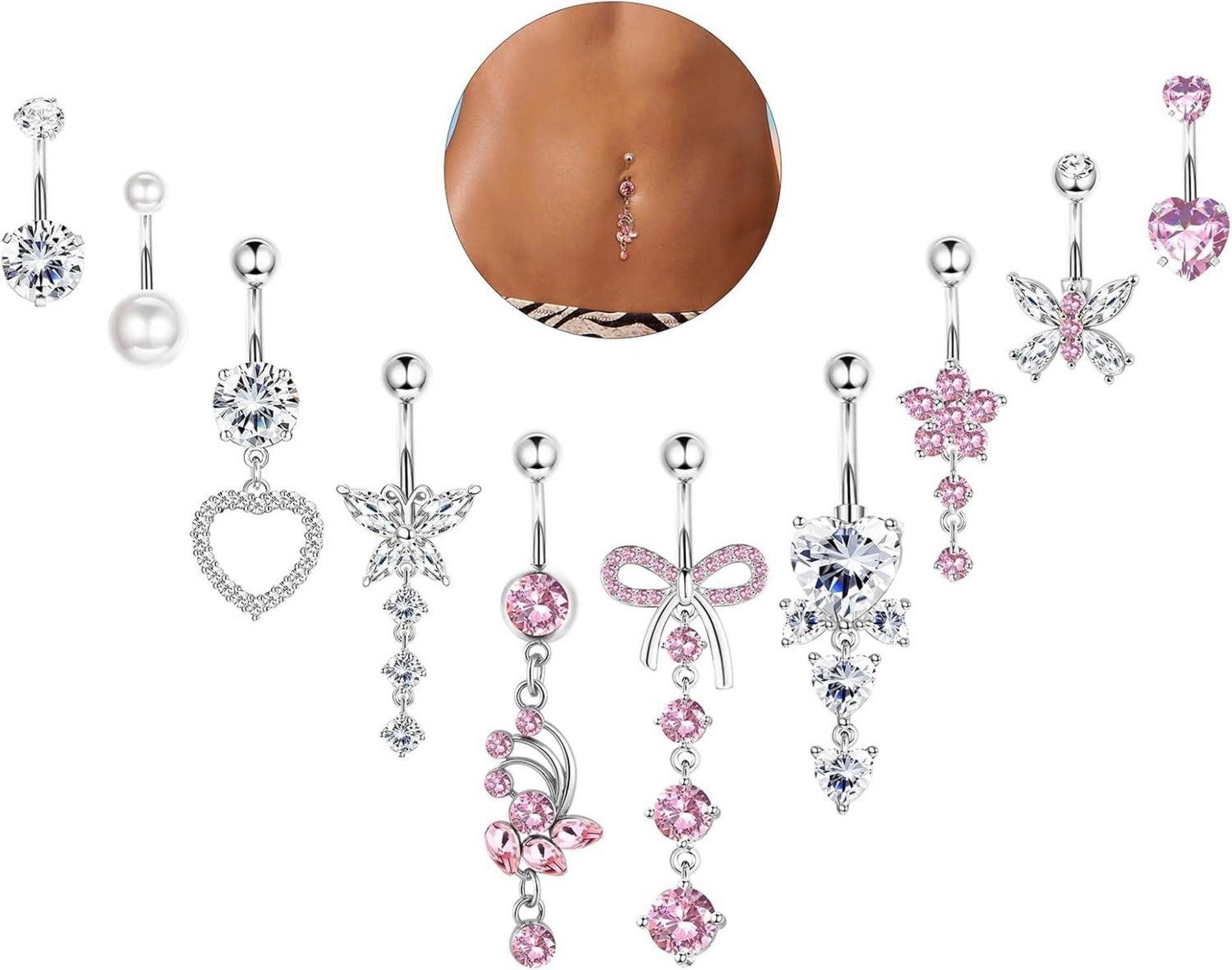YADOCA Bauchnabelpiercing-Set 10Pcs 14G Bauchnabelpiercing Damen günstig online kaufen