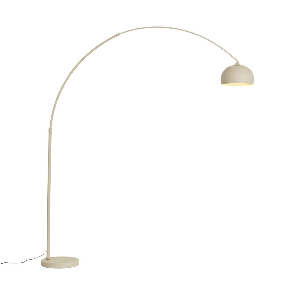 Qazqa Bogenlampe Xxl, ohne Leuchtmittel, Warmweiß, QAZQA Bogen­lampe, e27, Beige, Metall, Modern