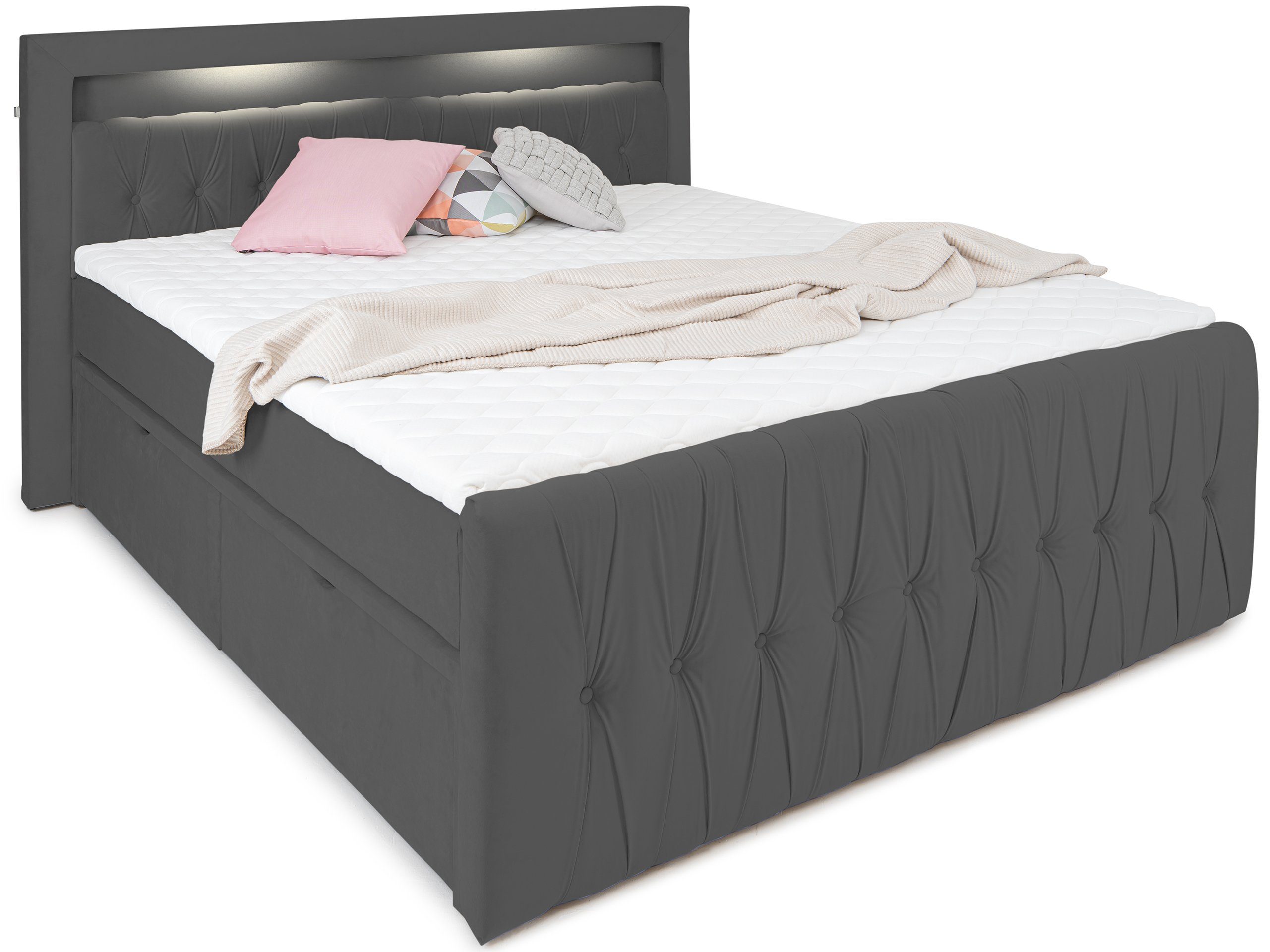 wonello Boxspringbett Valencia, mit LED-Beleuchtung und günstig online kaufen