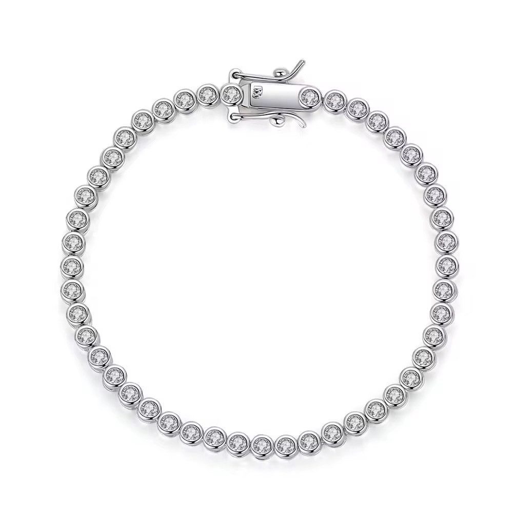 Tennisarmband Funkelndes Tennis Armband Zirkonia Armband 17cm 19cm Edelstahl