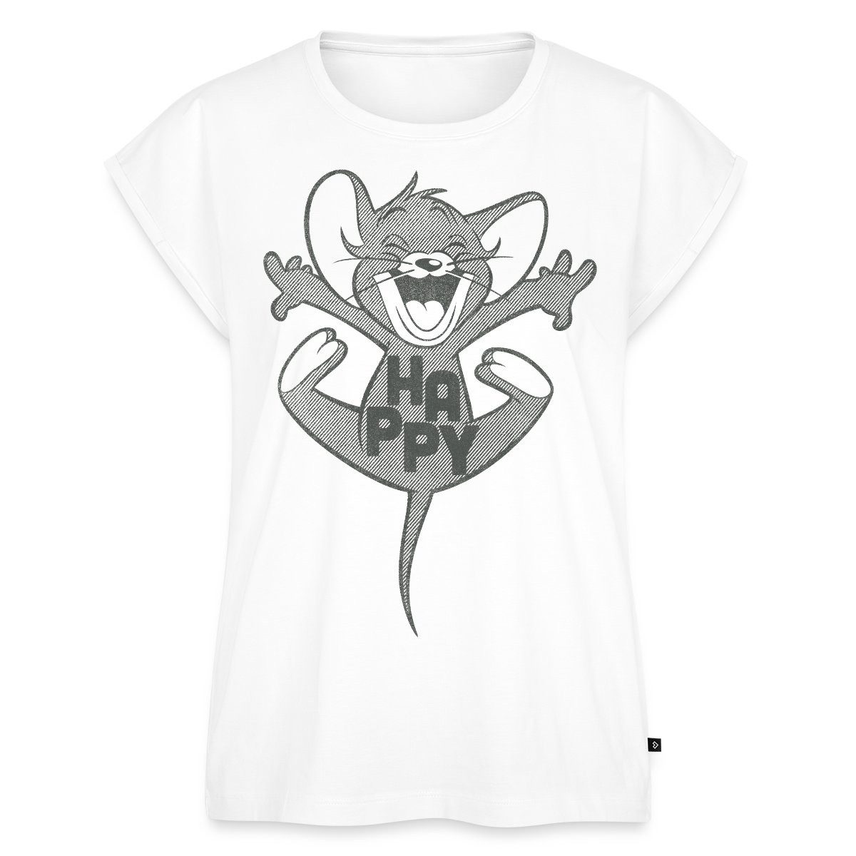 Spreadshirt T-Shirt Tom Und Jerry Happy Jerry Damen Casual Relaxed T-Shirt (1-tlg)