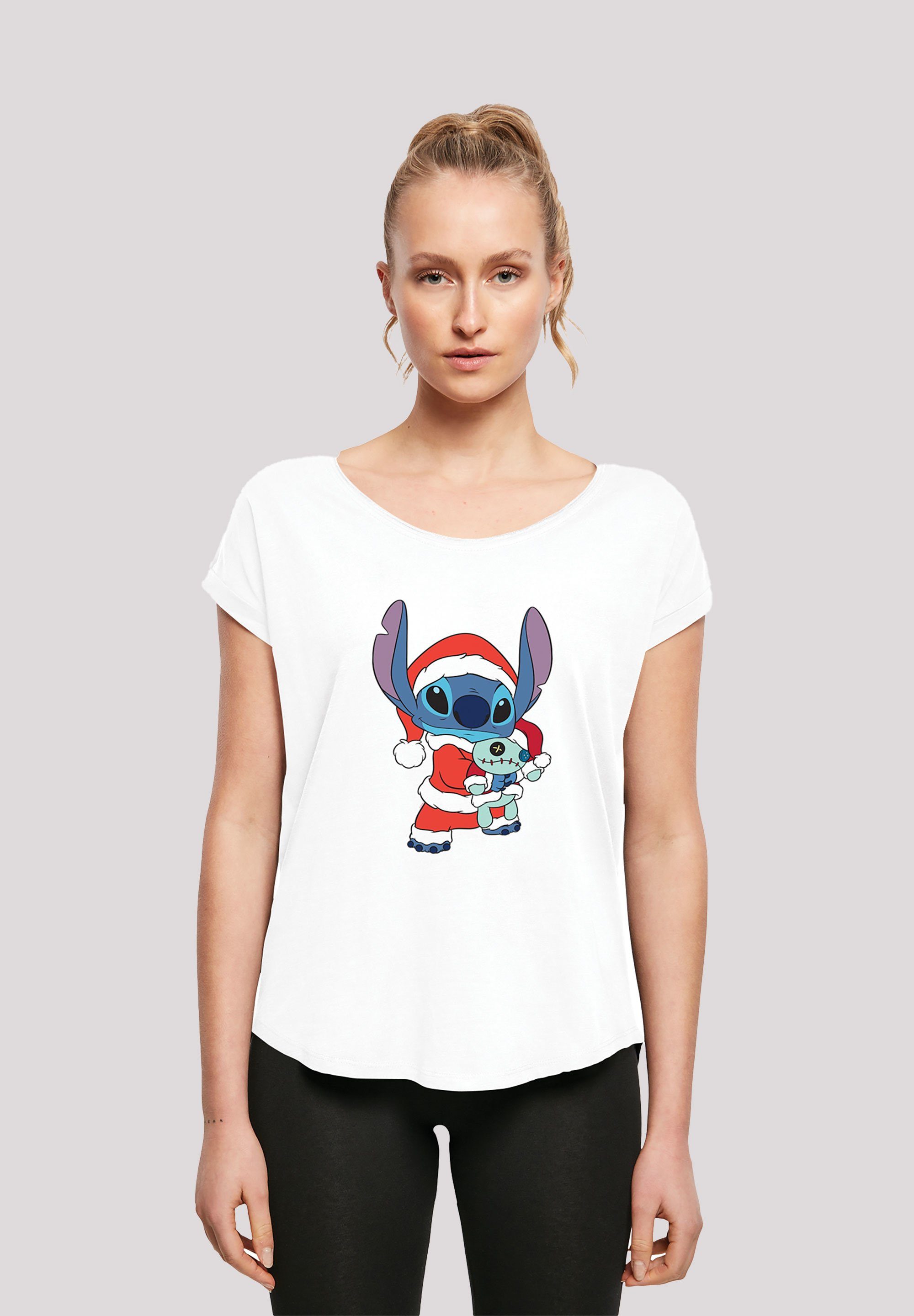 F4NT4STIC T-Shirt Disney Lilo & Stitch Weihnachten Print weiß