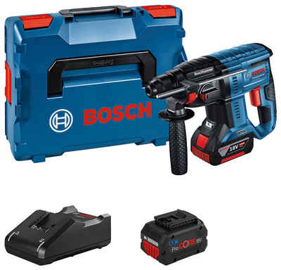Bosch Professional Akku-Bohrhammer GBH 18V-21, max. 1800 U/min, (Set), inkl. 2 Akkus, Ladegerät und L-Boxx