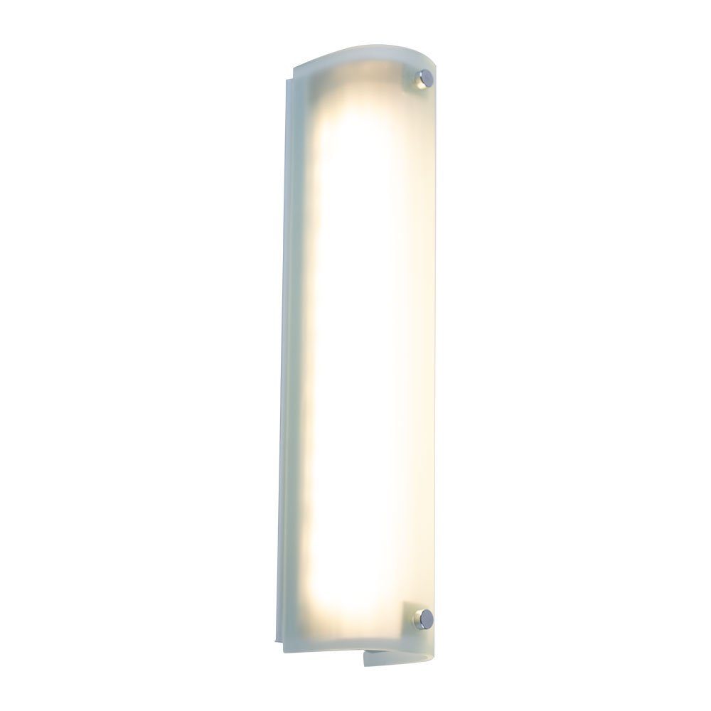 LED Länge verbaut, Warmweiß, Wandleuchte, fest Globo weiß, 35 Wandleuchte, LED Glas cm, LINE LED-Leuchtmittel chrom,