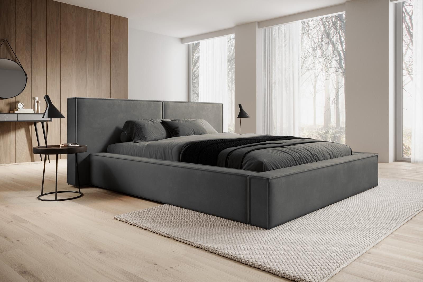 Compleo Polsterbett mit Bettkasten und Lattenrost, gepolstertes Kopfteil HE günstig online kaufen