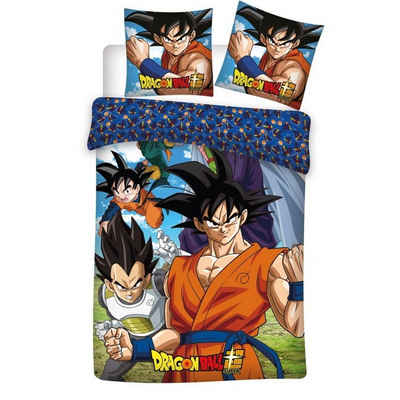 Bettwäsche Anime Dragon Ball Goku Flanell Bettwäsche Set, Dragon Ball, Bettdeckenbezug 135-140x200 cm Kissenbezug 65x65 100% Baumwolle