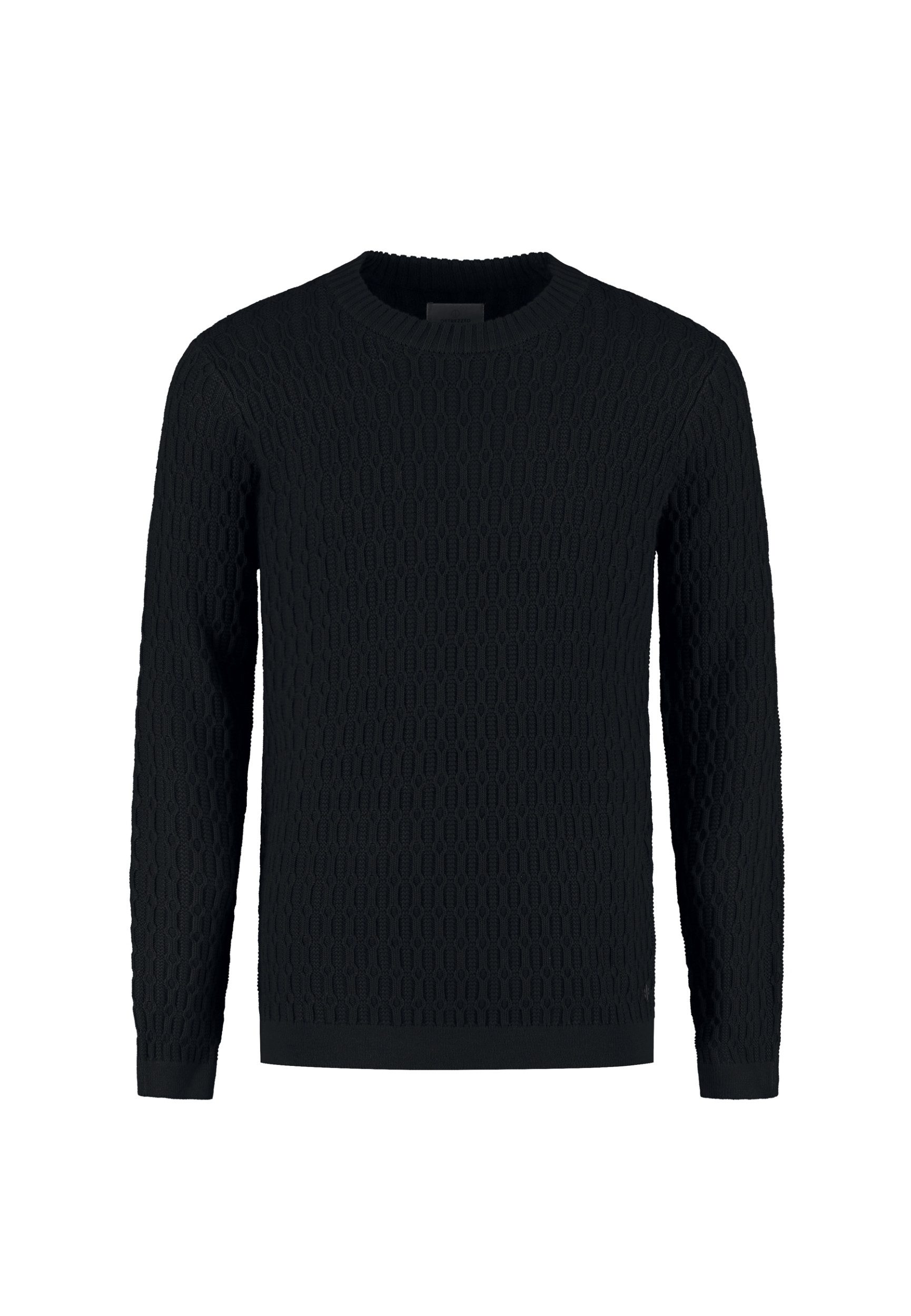 Strickpullover Herrenshirt - Pullover in Unifarbe - Basic Langarmshirt