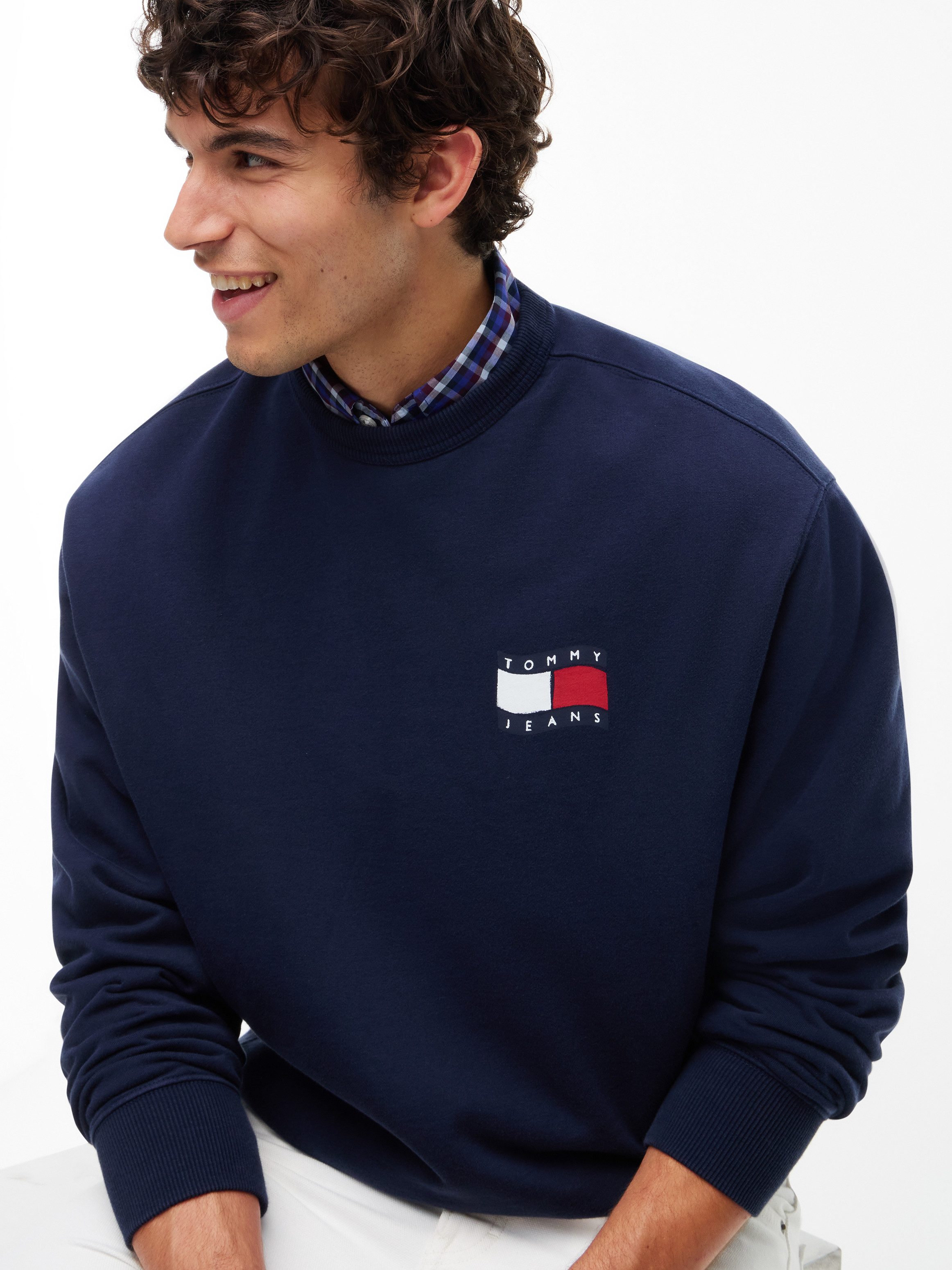 Tommy Jeans Sweatshirt RELAX WAVY FLAG SWEATSHIRT Relaxed fit mit Rundhalsausschnitt