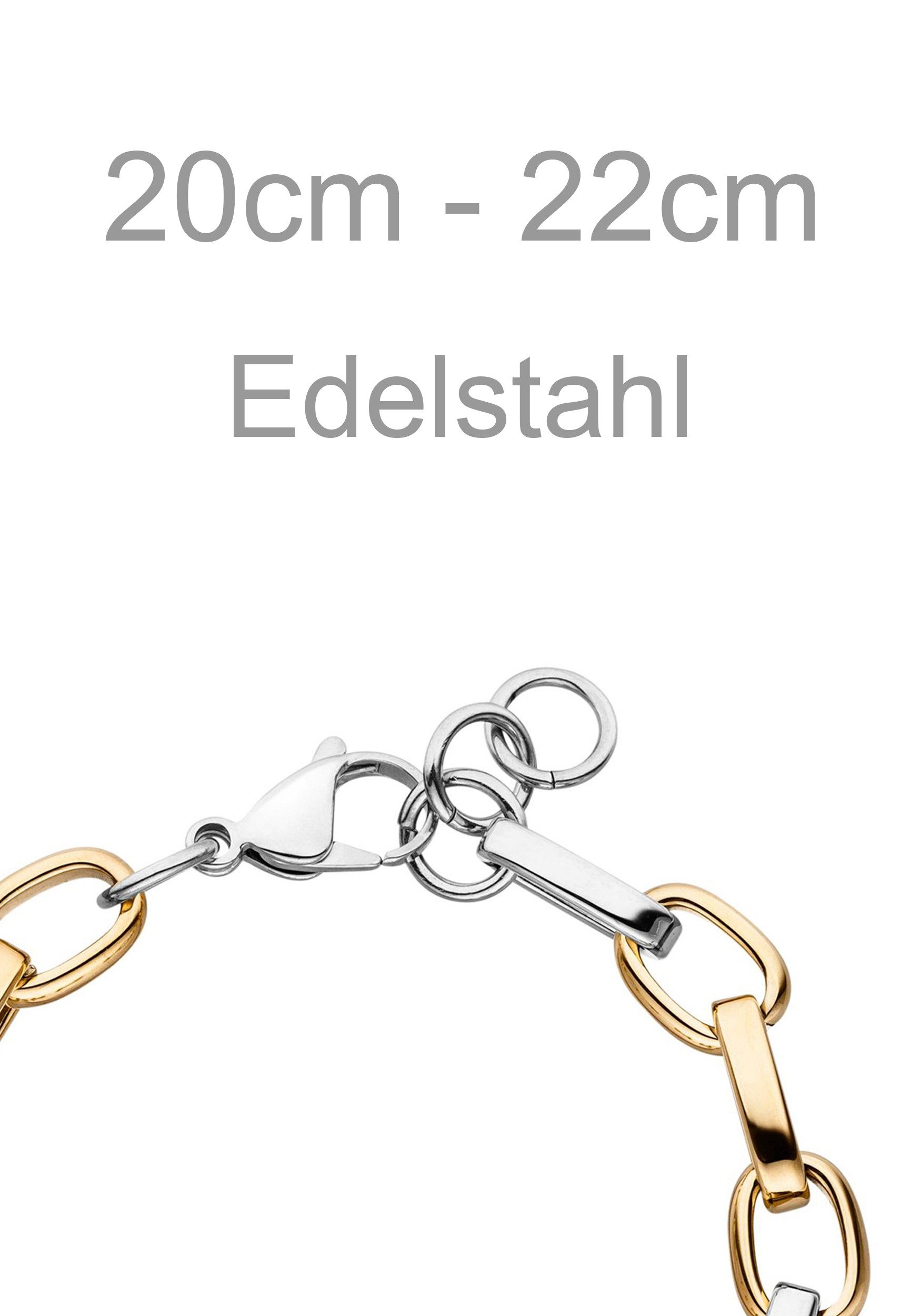 JOBO Armband Statement, Edelstahl Bicolor-Optik 22 cm