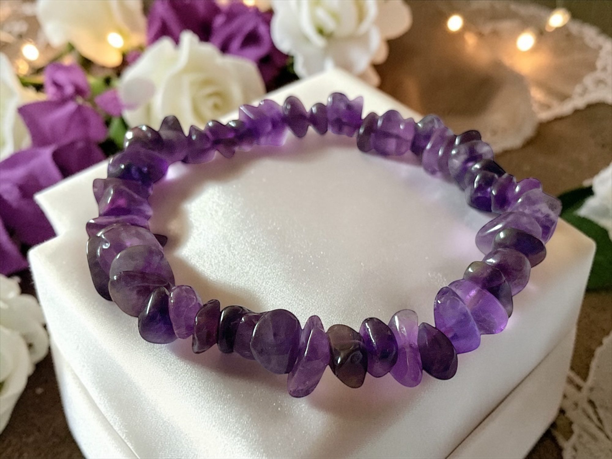 Steinfixx® Armband Amethyst Splitterarmband - Edelstein - Brasilien (16 cm günstig online kaufen