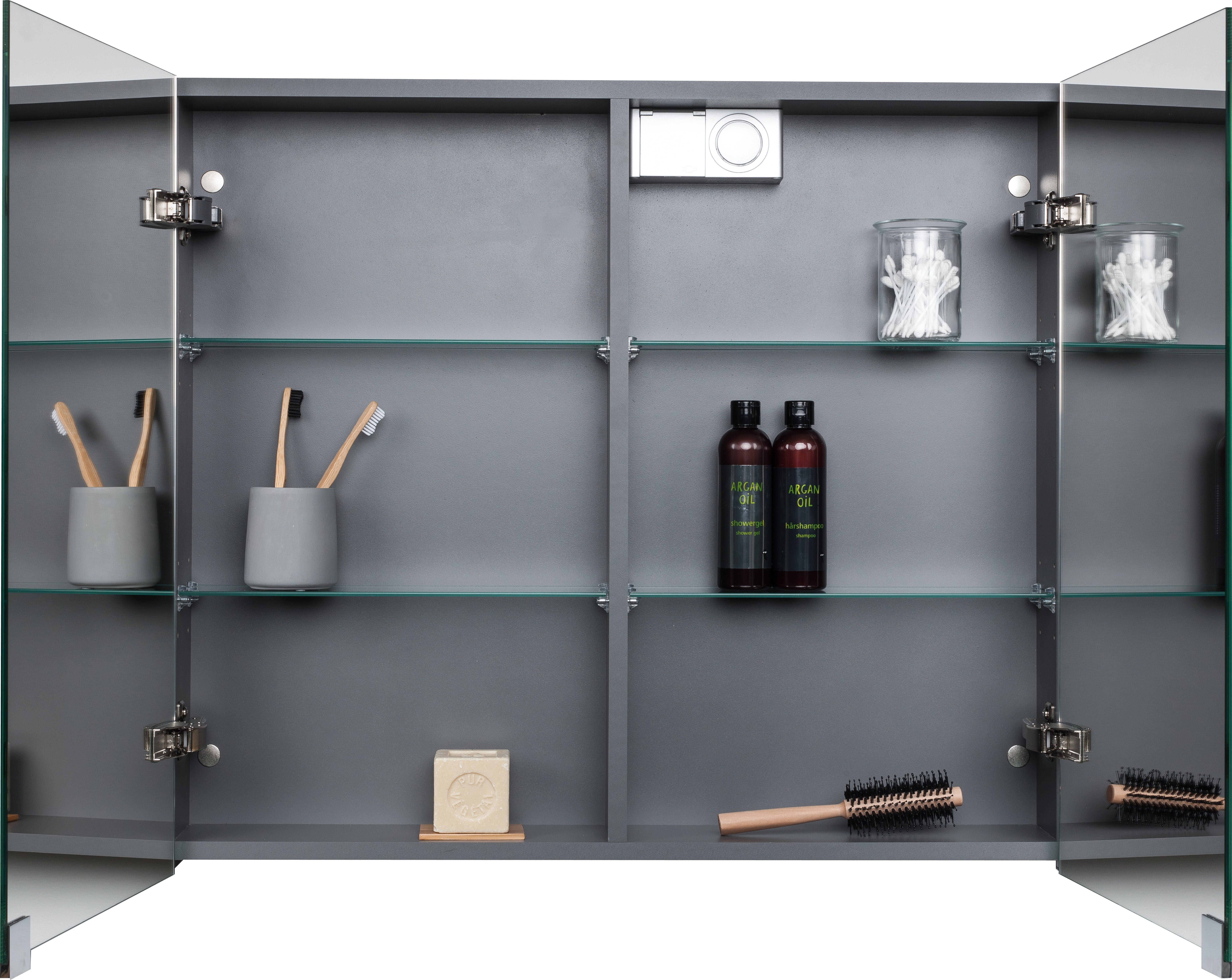 welltime Spiegelschrank Ahus Mit Soft-Close-Funktion, inklusive Beleuchtung, Breite 80 cm, FSC®