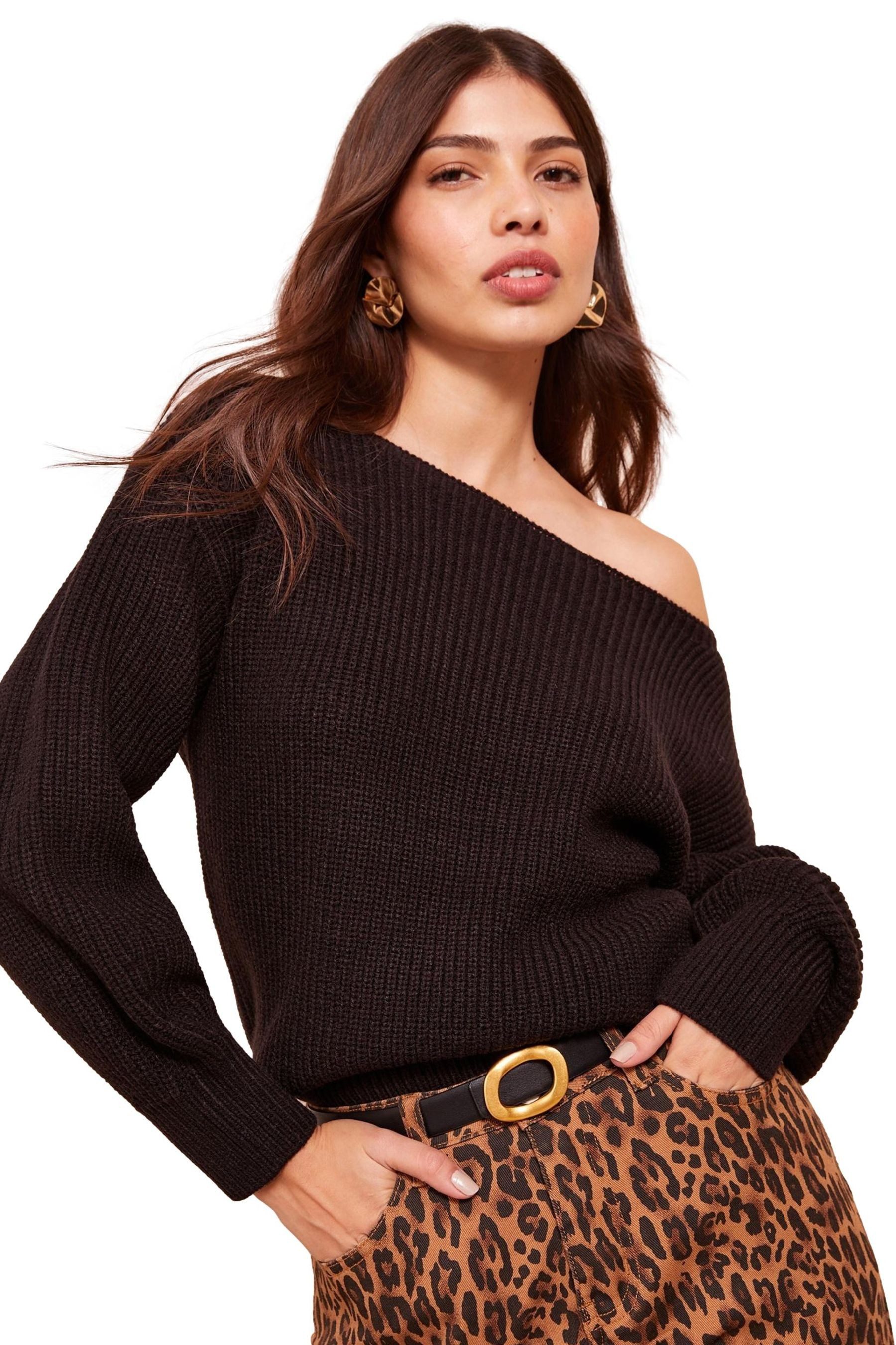 Friends Like These Strickpullover Friends Like These Schulterfreier Pullover Regular (1-tlg)