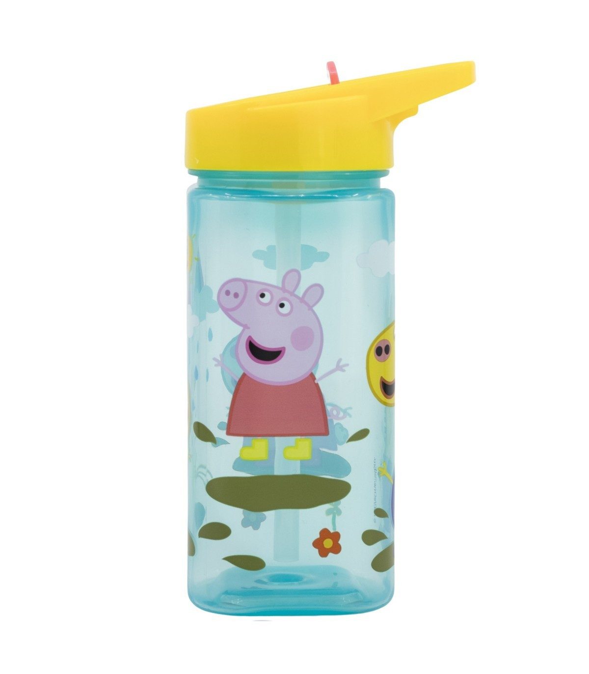 Peppa Pig Trinkflasche Wasserflasche 510 ml eckige Trinkflasche für Schule Freizeit