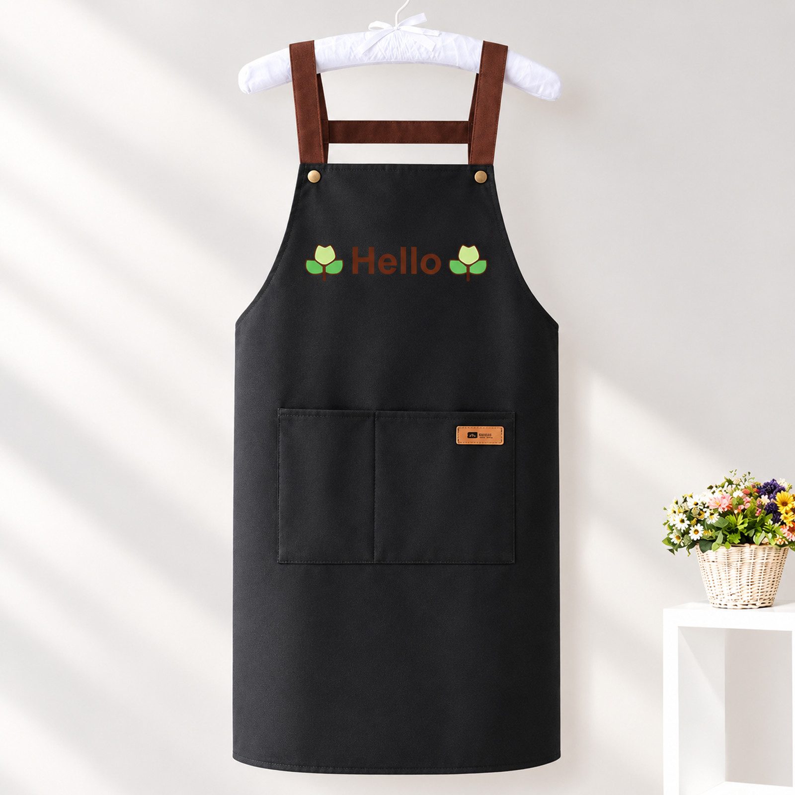 BOOD Kochschürze H-Träger Schürze mit Taschen, Küchenschürze für Küche & Backen, (Packung, 1-tlg., 1x Schürze), Wasserabweisende H-Trägerschürze, Küchenschürze für Kochen und Backen