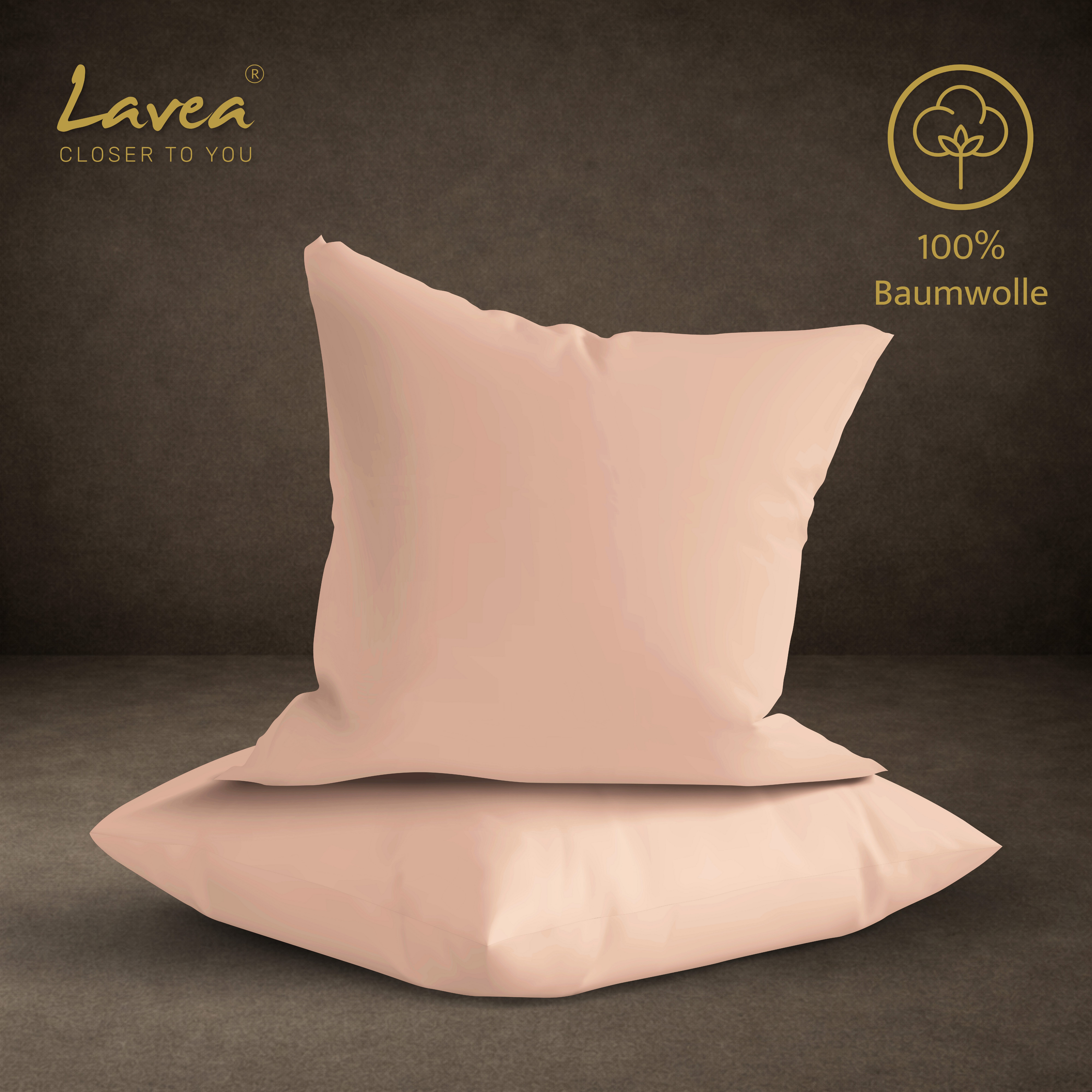 Lavea Kissenbezug 2er Set 100% Baumwolle flauschig, Jasmin, Kissenhülle, Kissenbezüge, (2 Stück), pflegeleicht, langlebige Qualität, mit Reißverschluss – Bild 5 von 5