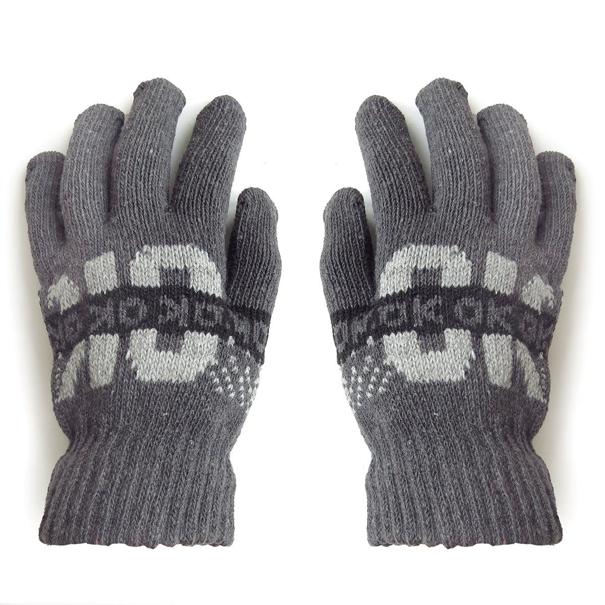 Sonia Originelli Strickhandschuhe Strickhandschuhe Finger Winter OK Statement Unisex Onesize Fütterung:Ungefüttert grau