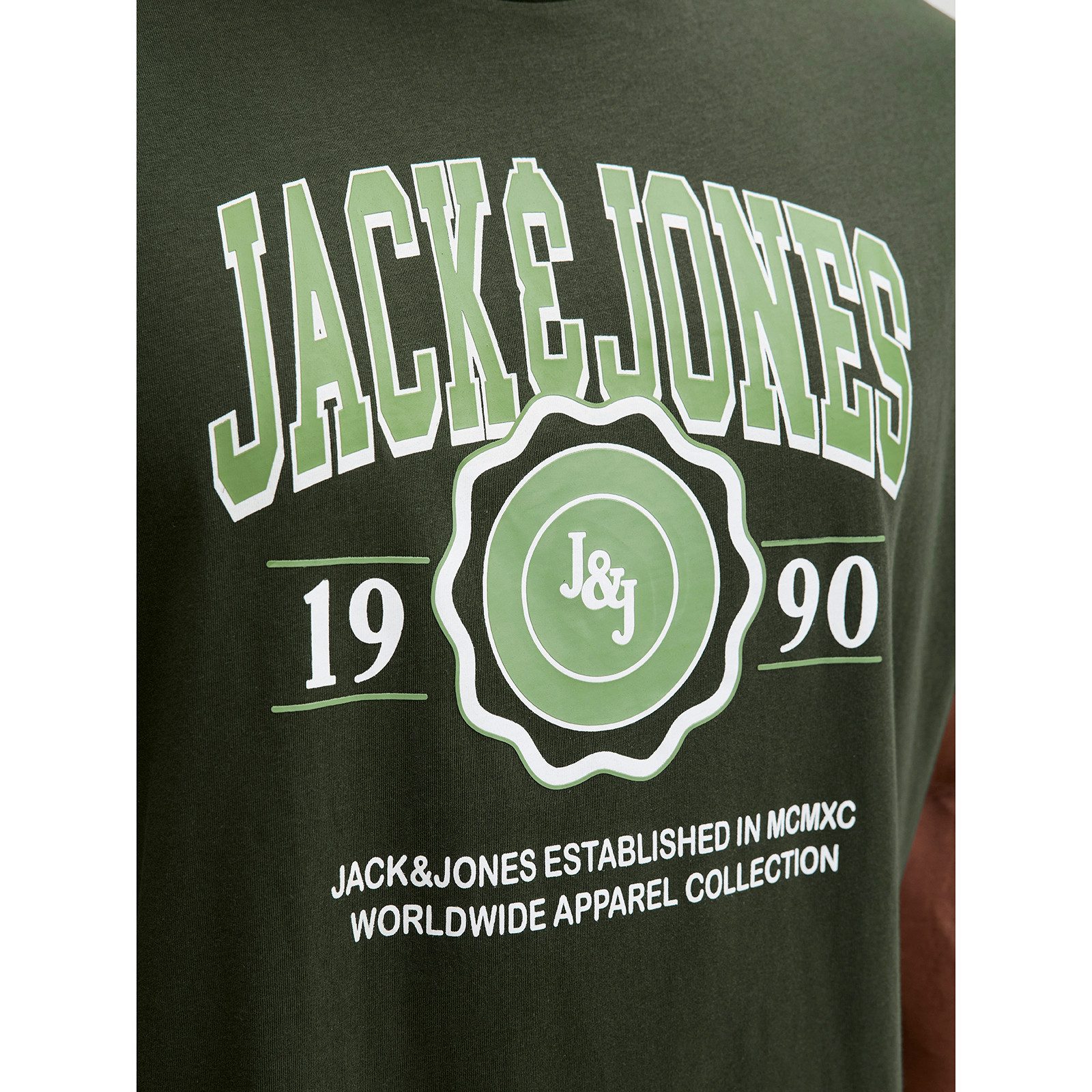Jack & Jones Rundhalsshirt Jack&Jones Übergrößen T-Shirt oliv JJMAKO Logopr günstig online kaufen