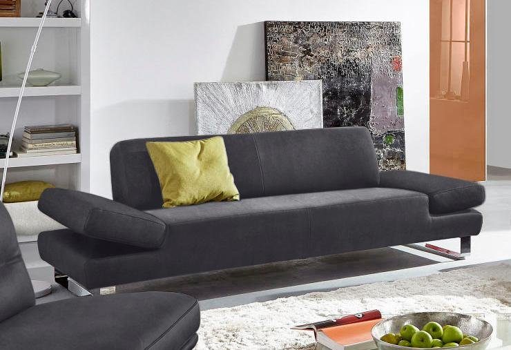 W.SCHILLIG 2-Sitzer taboo Designsofa mit hohem Sitzkomfort, Breite 202cm, Sitztiefe 59cm, mit Normaltiefe, inklusive Armlehnenverstellung