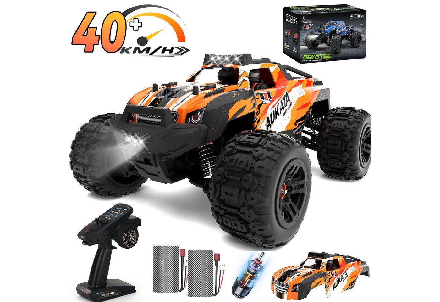 Thumbnail - COIL RC-Buggy Ferngesteuertes Auto, Spielzeugauto, Geländewagen, (KJ-O21, für Kinder ab 8 Jahren, Head-up-Räder), LED, 4...