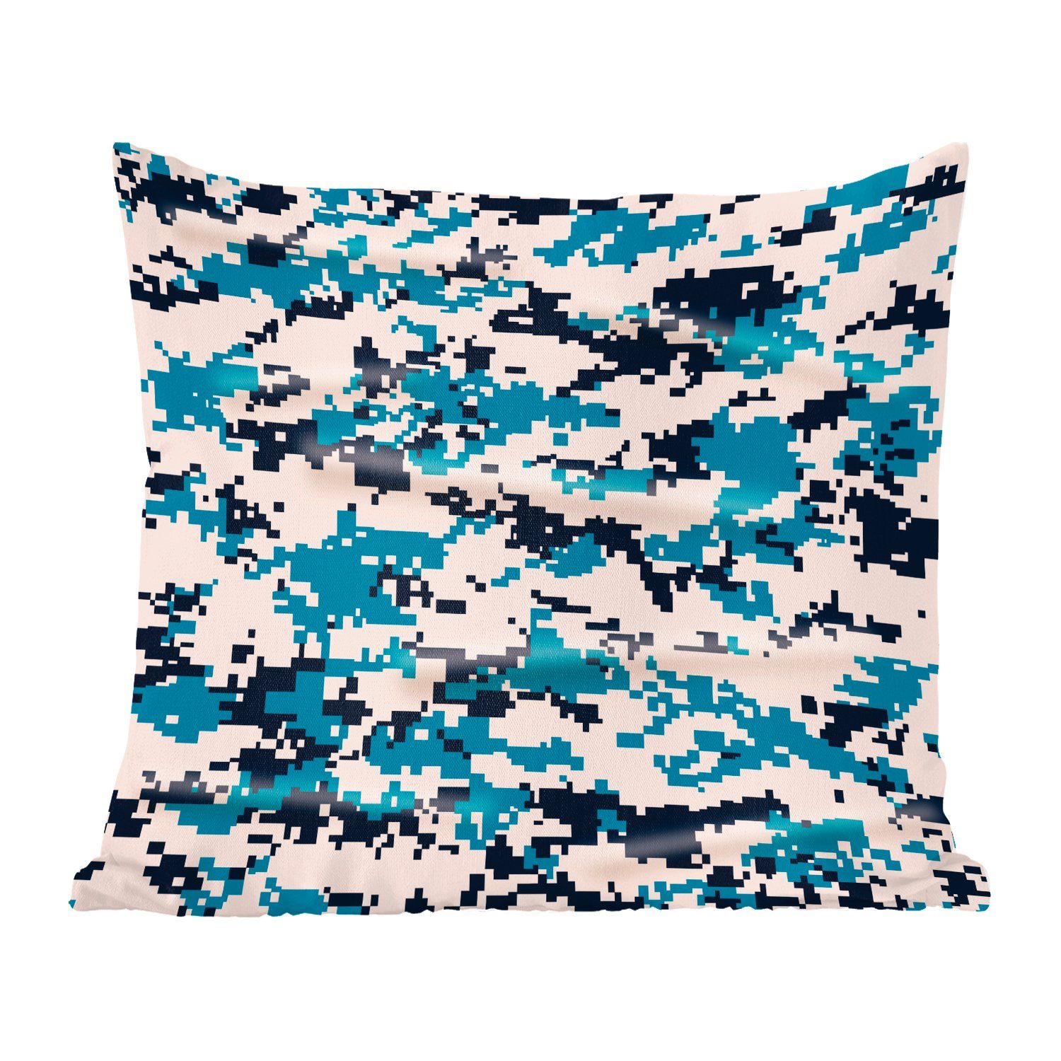 MuchoWow Dekokissen Blaues und weißes Camouflage-Muster, Zierkissen mit Füllung für Wohzimmer, Schlafzimmer, Deko, Sofakissen