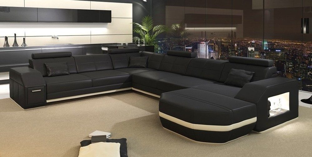 JVmoebel Wohnlandschaft Ecksofa Wyen W/B – Elegante Ledersitzlandschaft für Ihr Zuhause, Made in Europa
