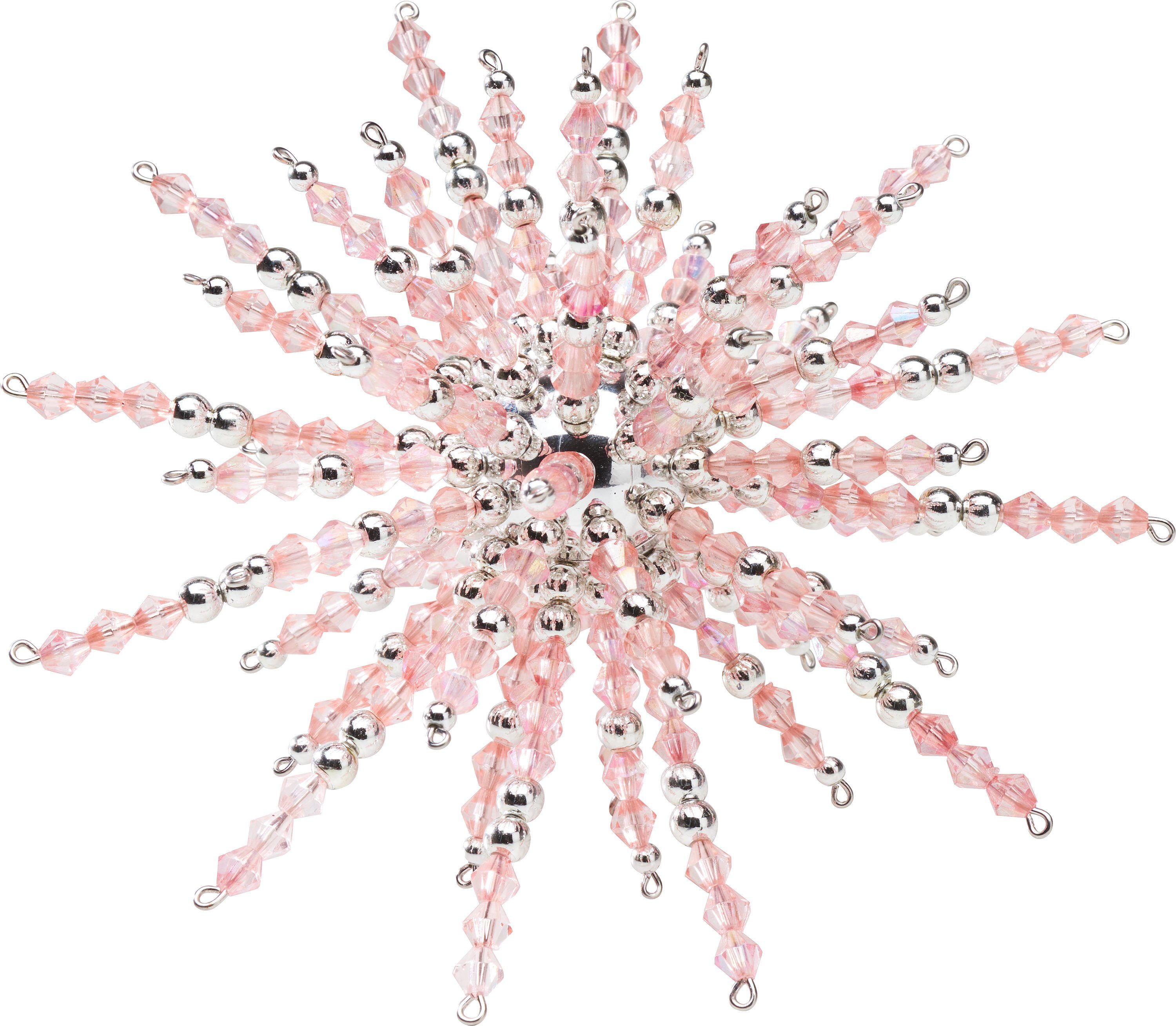 Zauberperle Bastelperlen Perlenstern-Komplettset Crystal Rose, Ø 15 cm