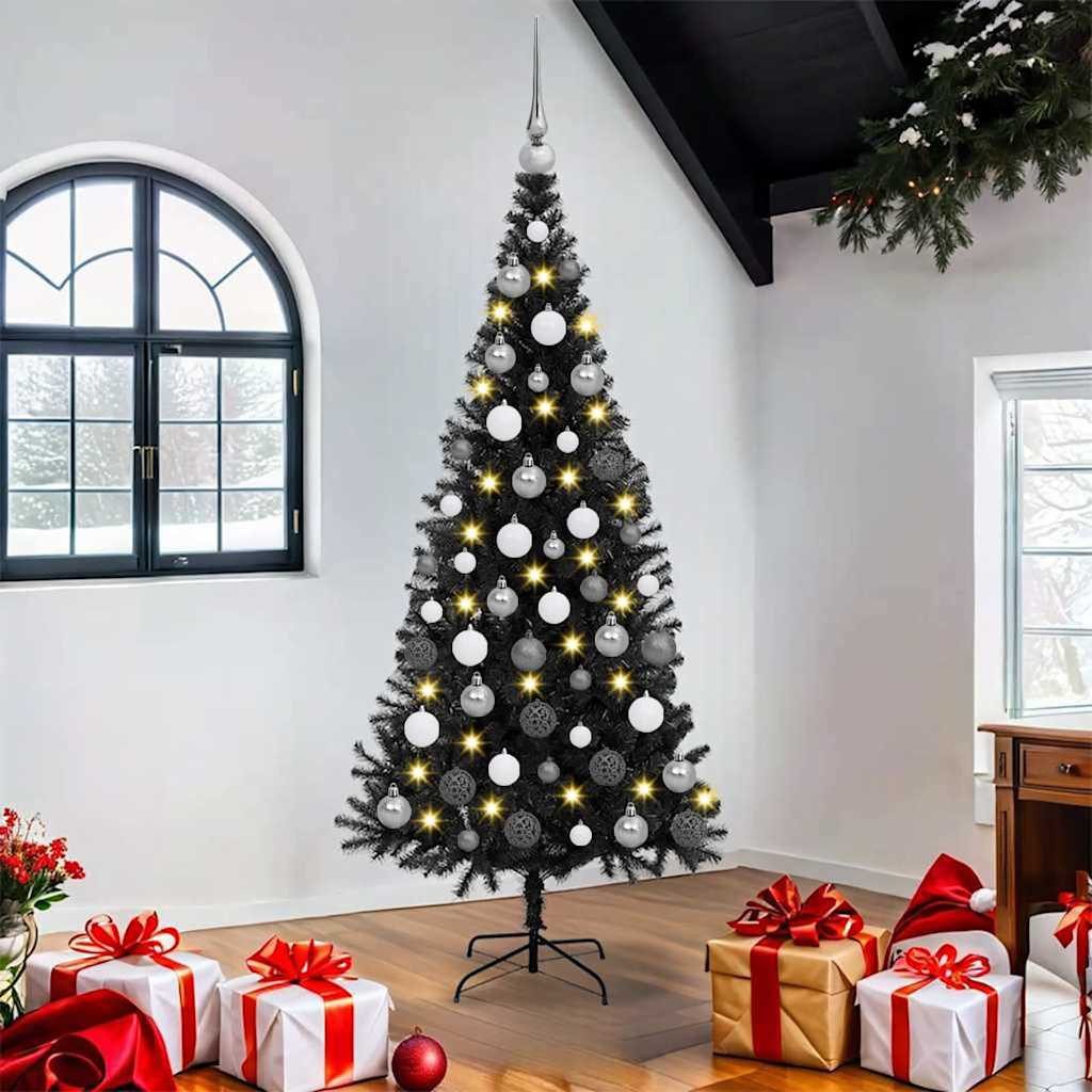 vidaXL Künstlicher Weihnachtsbaum Weihnachtsbaum Schwarz 180 cm PVC
