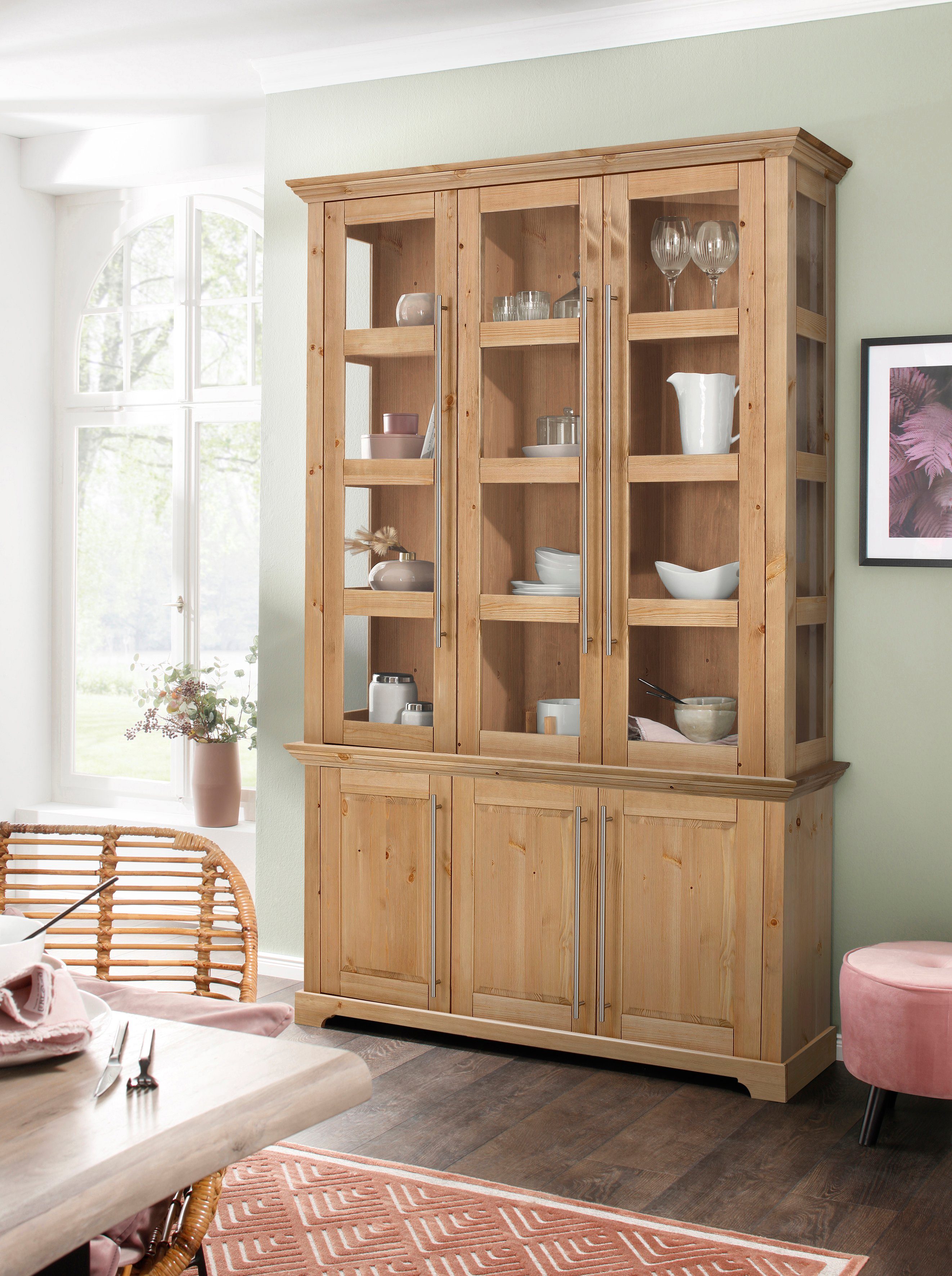 Home affaire Vitrine Meliss aus massiver Kiefer, FSC® zertifiziert, Breite günstig online kaufen