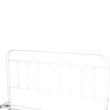 HAUSS SPLOE Metallbett Modern Metallbett Bettgestelle Doppelbett Gästebett Bettrahmen (für Erwachsene und Kinder), Einfach zu installieren, 140*200cm, Weiß