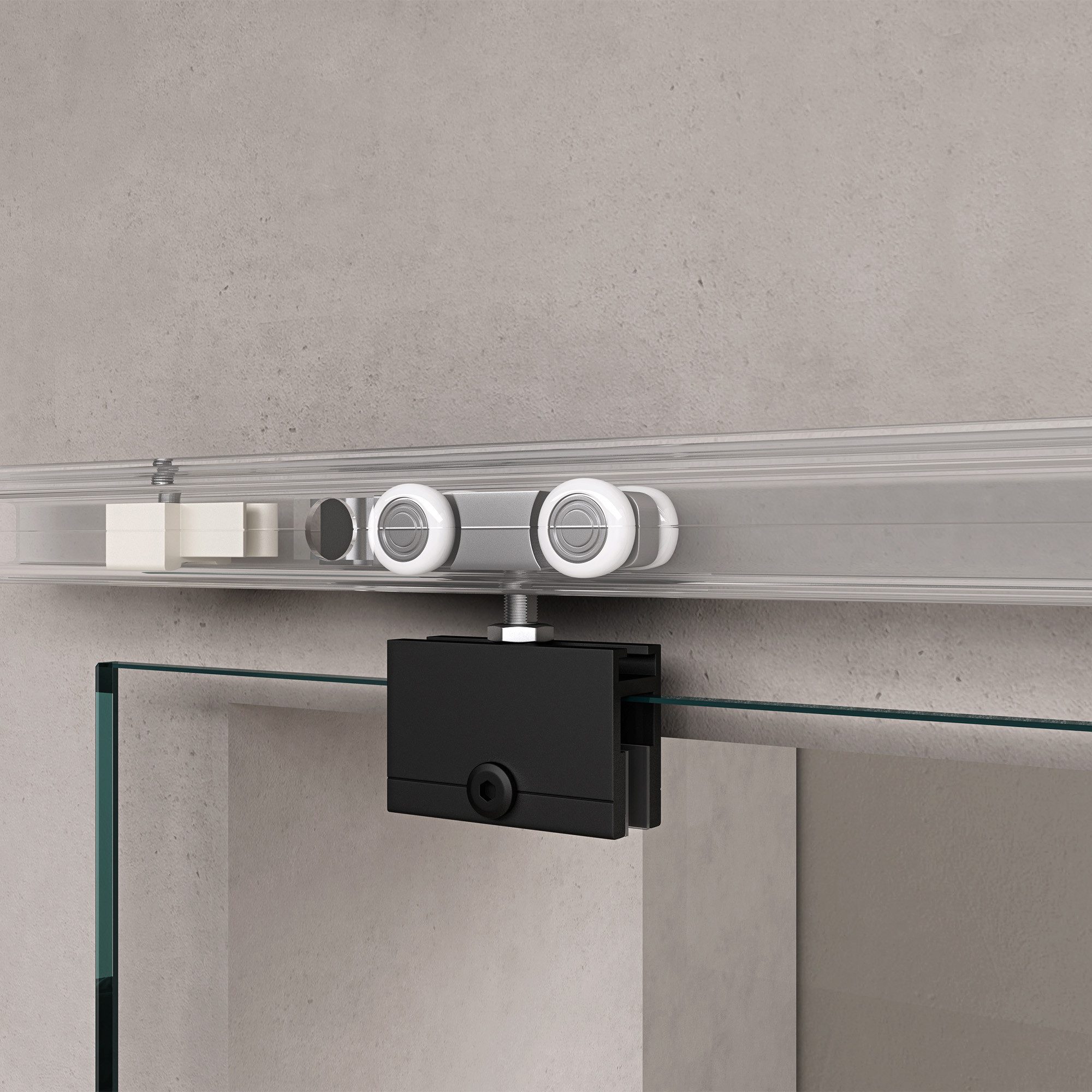 doporro Glasschiebetür Komplettset Soft-Close Zimmertür mit ESG 15mm Wandabstand Amalfi-plus