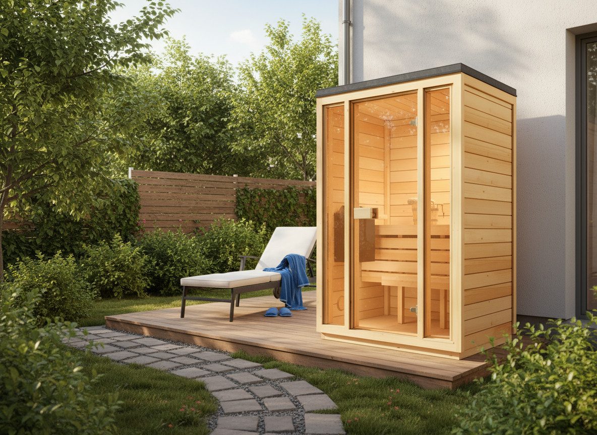 FinnTherm Saunahaus Kuuma S, BxTxH: 138 x 111 x 213 cm, 42 mm, in Naturbelassen Inkl. Fußboden