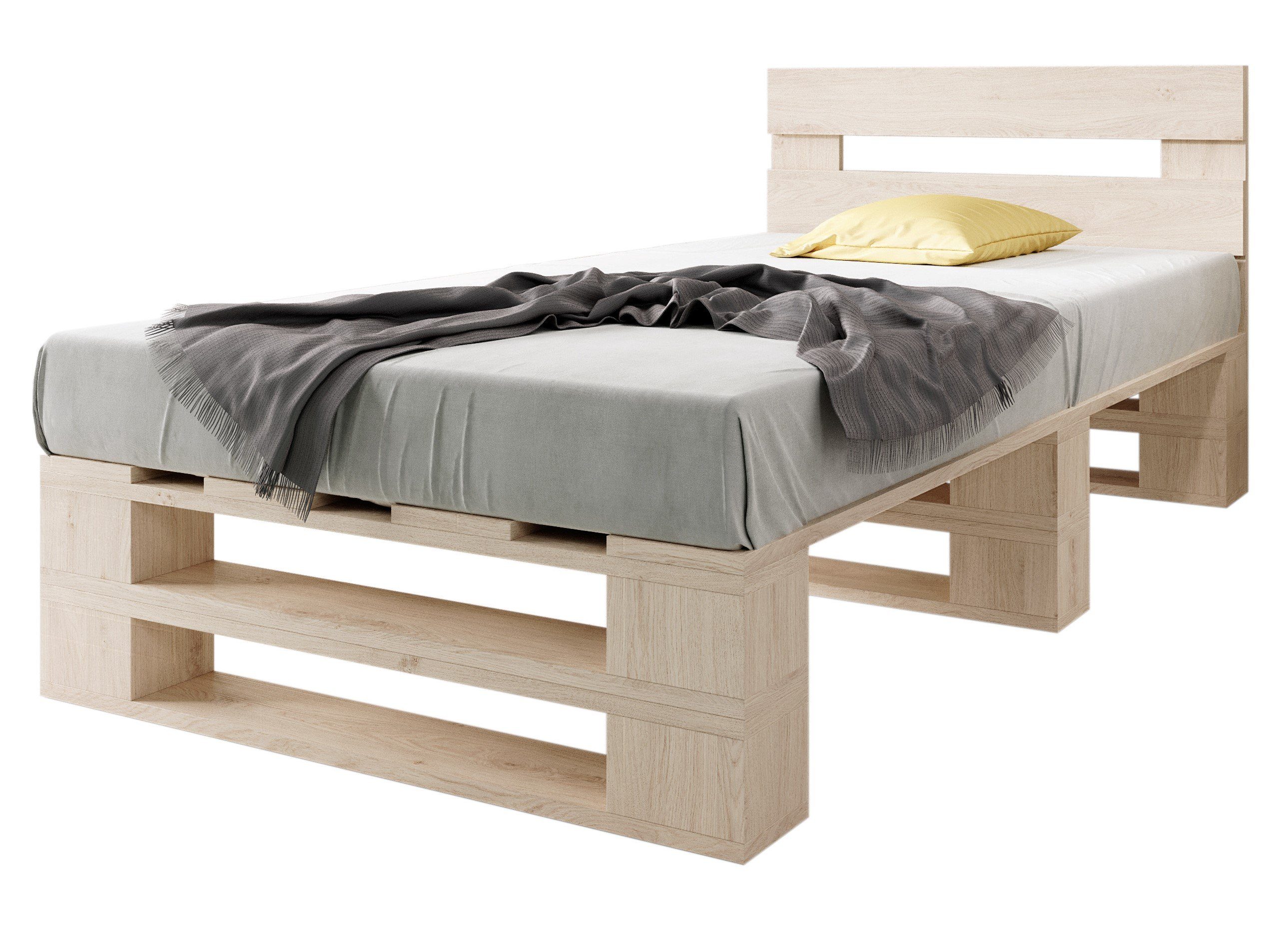sunnypillow Palettenbett M2 aus Holz mit günstig online kaufen