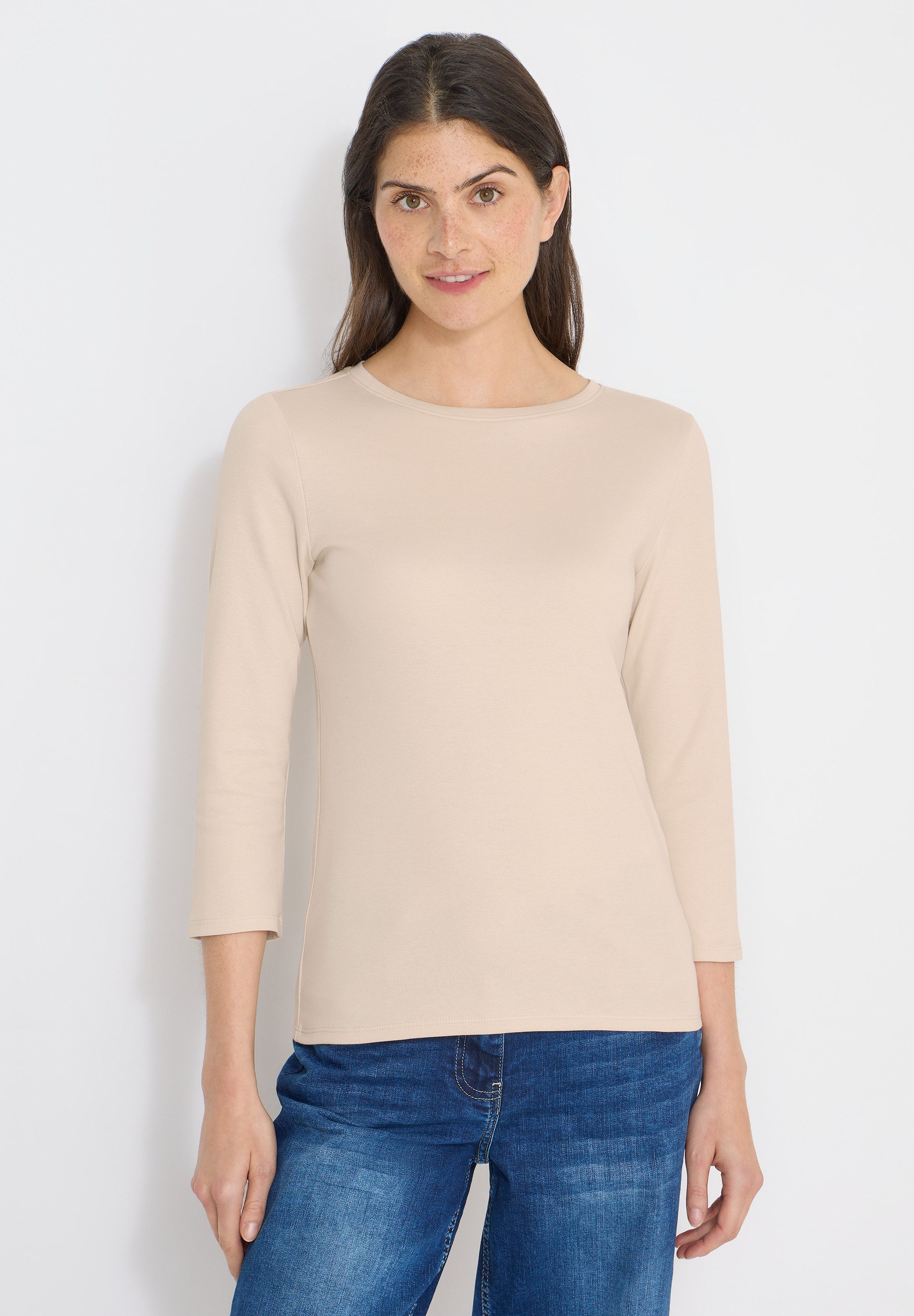 CECIL 3/4-Arm-Shirt aus reiner Baumwolle