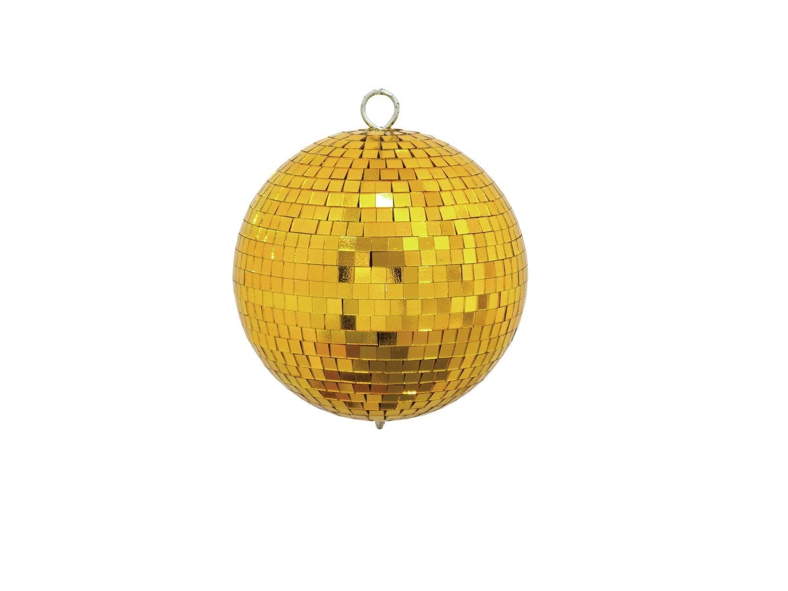 SATISFIRE Discolicht Spiegelkugel 15cm gold Discokugel Mirrorball Party Disko Deko