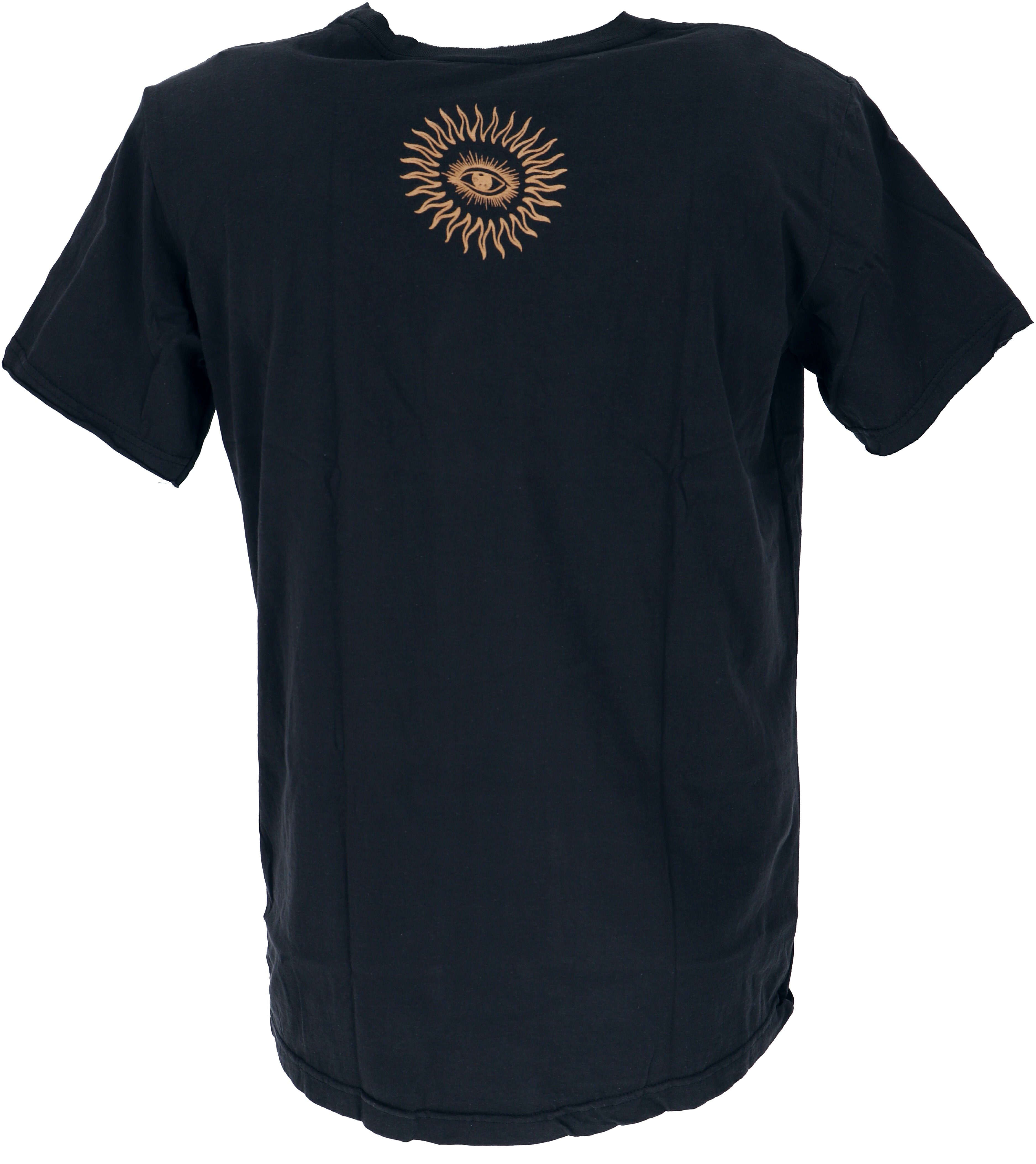 Peace/schwarz Style, T-Shirt, - Festival, alternative Yoga T-Shirt Bekleidung Mirror Guru-Shop T-Shirt Goa