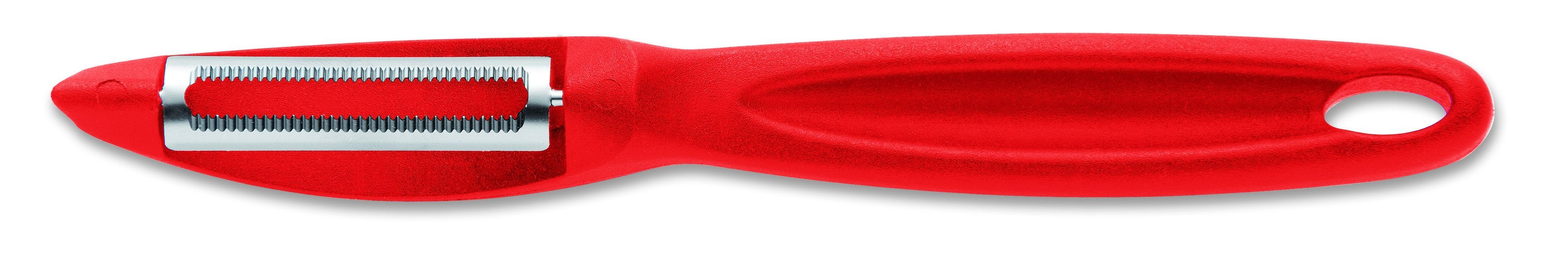 F. DICK Sparschäler 18 cm rot Klinge mit Zackenschliff