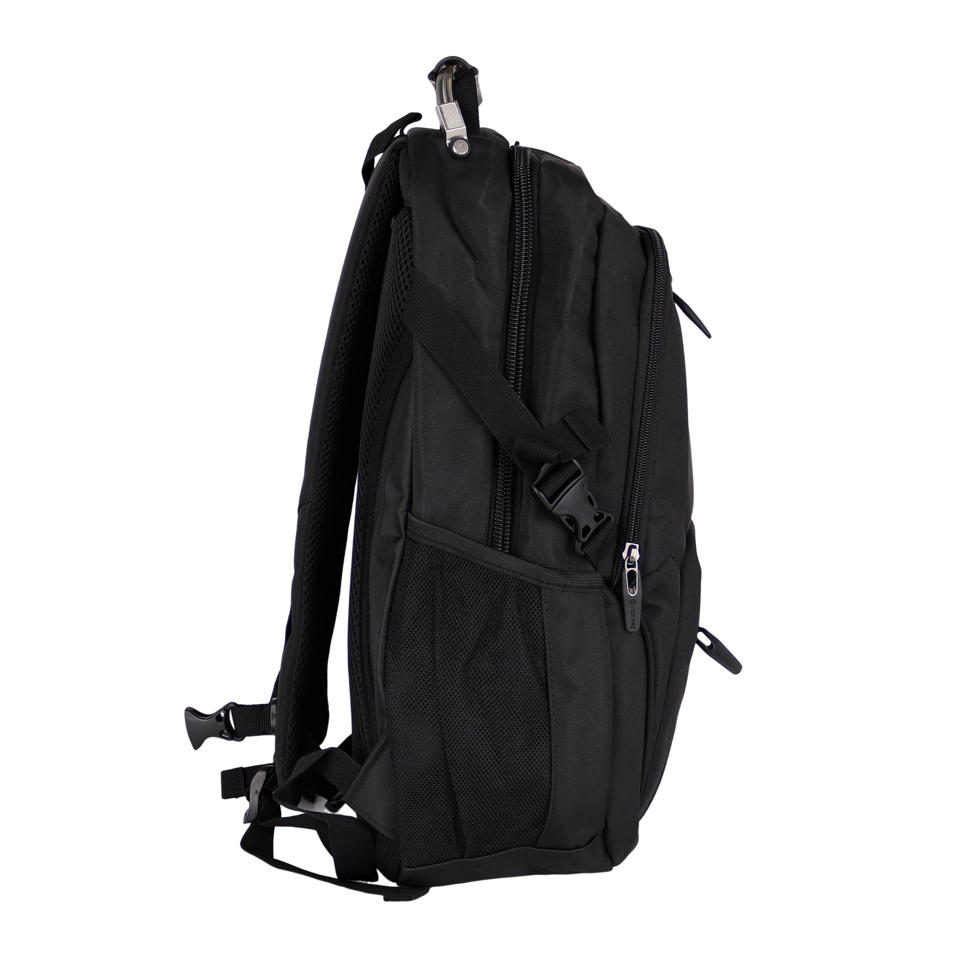 Aoking Notebook-Rucksack Herren Rucksack Business, Tagesrucksack, (ca.32x45x15cm), trapazierfähig, edel schwarz, mit Laptopfach & vielen Taschen