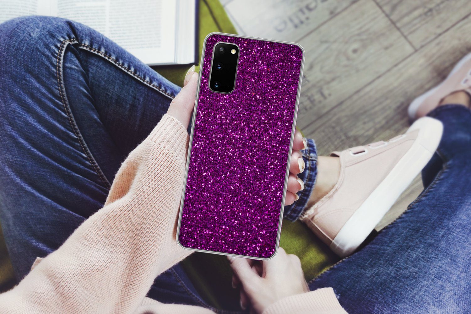 MuchoWow Handyhülle für Samsung Galaxy S20 Lila - Rosa - Muster - Abstrakt, Phone Case, Silikon, Schutzhülle Dünn